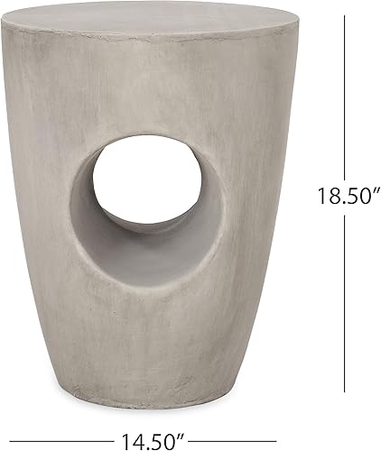 Miniatura 3 de Christopher Knight Home Samuel - Mesa auxiliar ligera contemporánea para interiores, Samue, acabado concreto