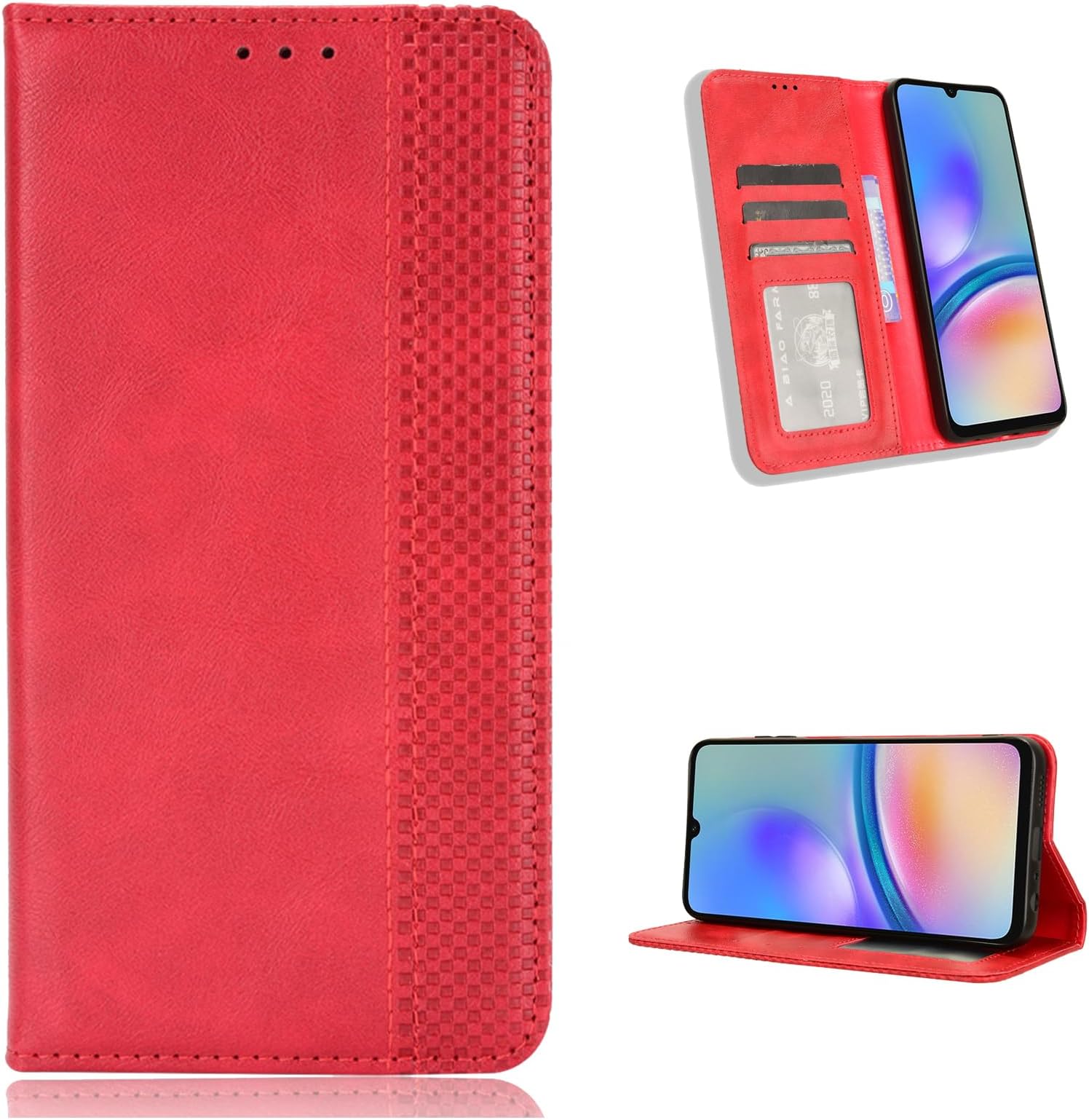 Compatible with Tecno Pova Neo 2 Case,Compatible with Tecno Pova Neo 2 LG6n Flip Stand Card Slots Wallet Cover Red
