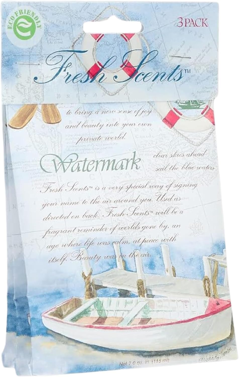 White Cotton & Sea Spray Scented Sachet Packet 6 Pack Fresh (3 Pack of Each) with Scent N Stories Box, Long-Lasting Freshness for Home, Closets, Drawers, Cars & Gifts