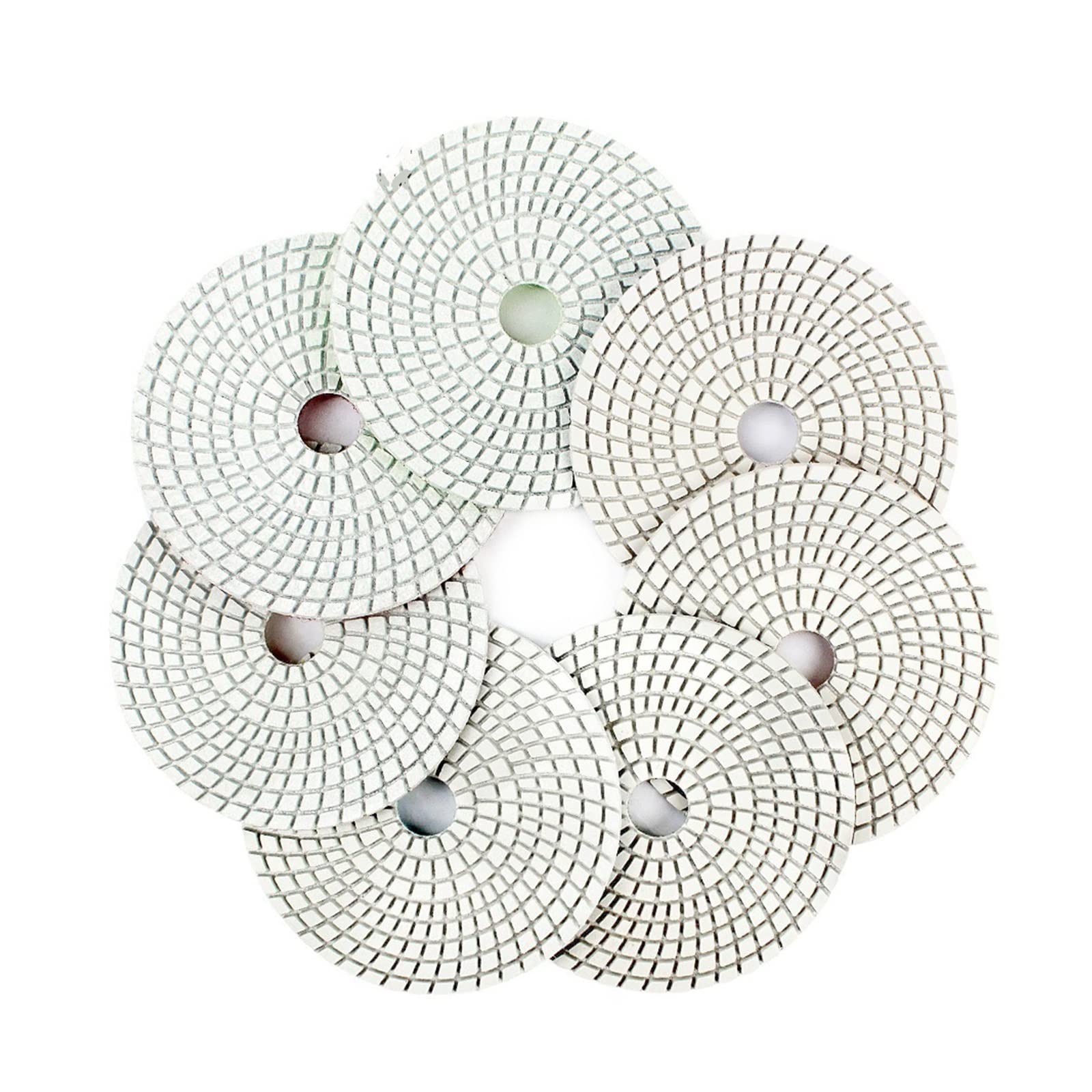 CAREG 5-Zoll-7-teiliges Set Diamant-Polierpads, flexibel, passend for Stein, Marmor, weiße Bindung, 125 mm Schleif-Polierscheibe Durable (Size : 50)