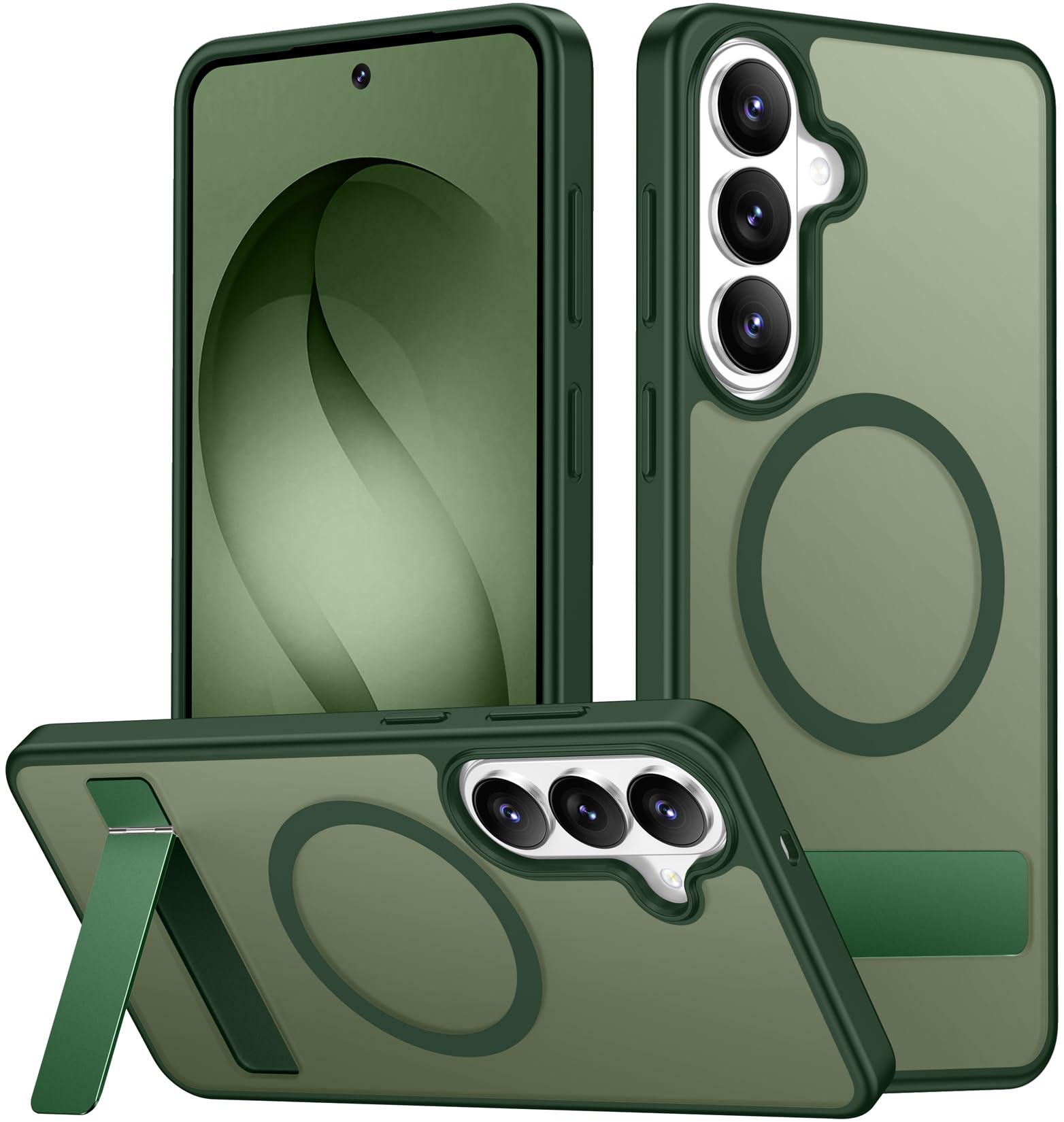 SPIDERCASE for Samsung Galaxy S26 Case, Built-in Stand, Green