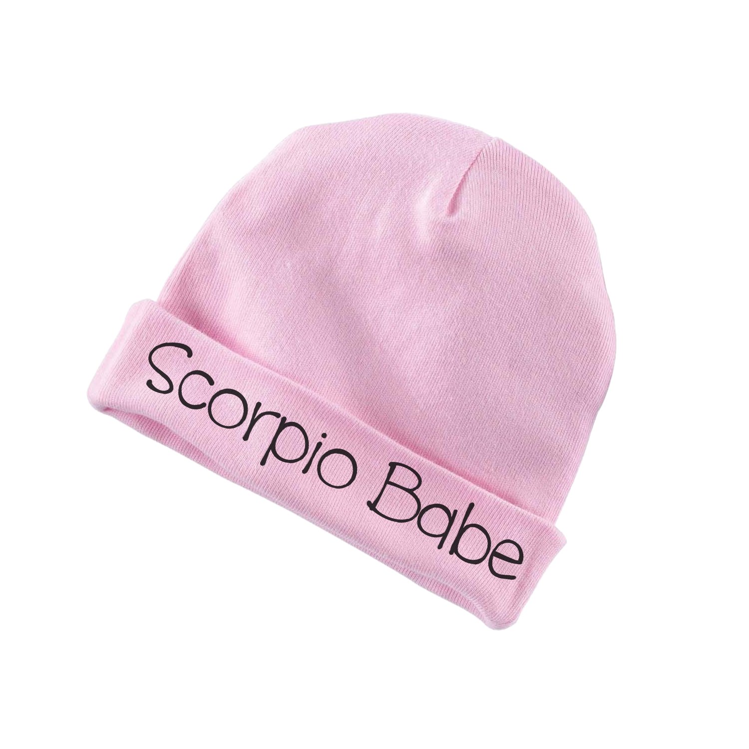 Scorpio Babe Zodiac Sign Baby Beanie Cotton Cap Hat - Pink