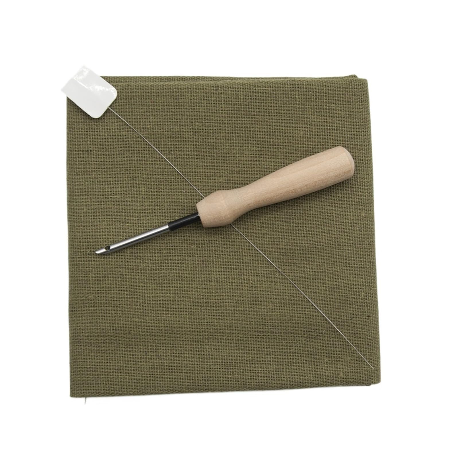 Punch Needle Craft Cloth 50 * 50cm Size Cotton Embroidery Needlework Fabric DIY Handmade Crafts(Deep Green)