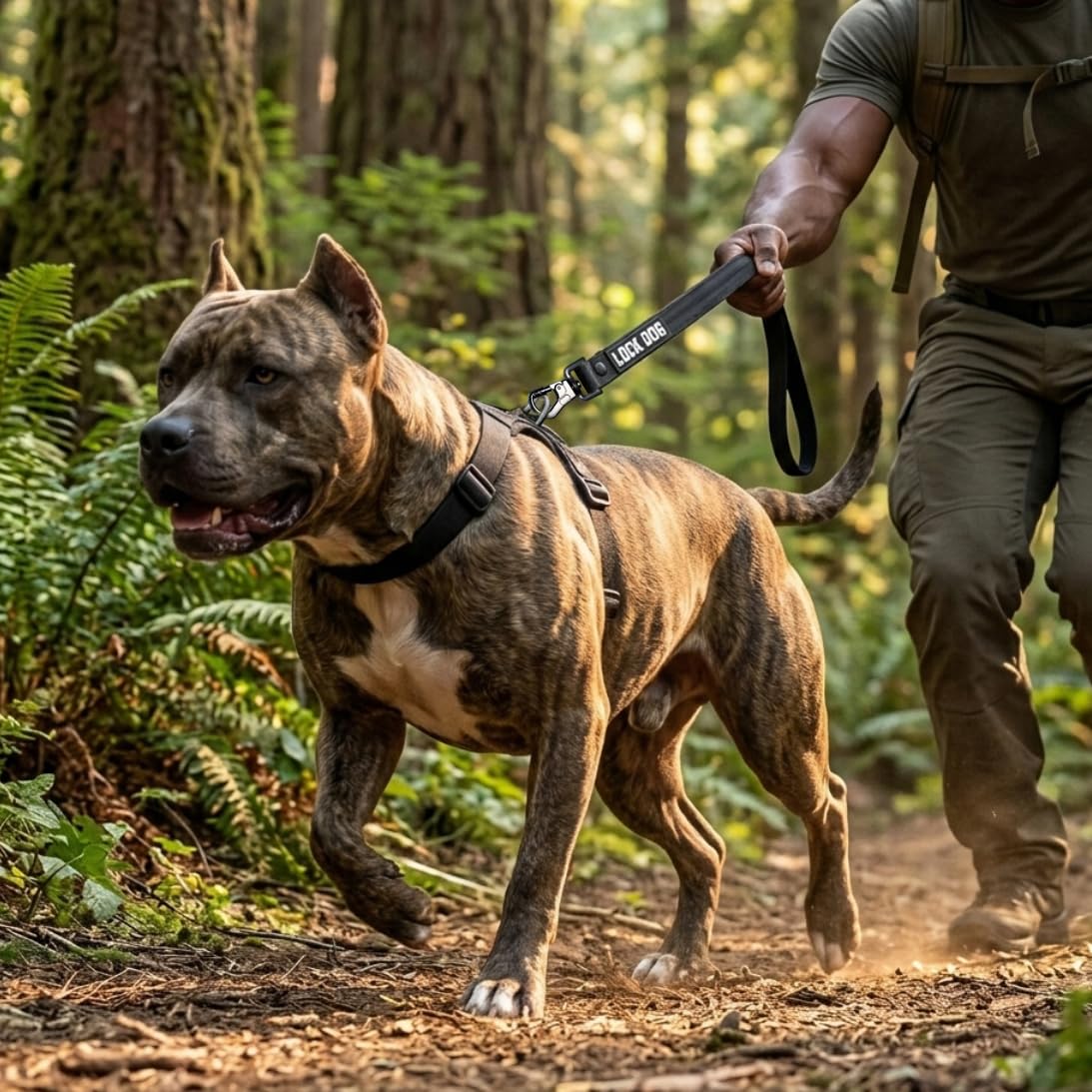 Schnitt- & bissfeste - Hundeleine – Hochleistungsfasern statt Drahtseil – Klickkarabiner - 360° drehbar - LOCK DOG