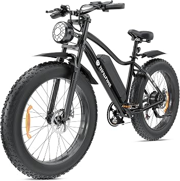 isinwheel M10 Plus Electric Mountain Bike for Adults, 26 x 4.0 Fat Tire Ebike with 48V 13Ah Removable Battery, 1000W Peak Motor Electric Bicycle, 70 Miles Range & 20 MPH +, 7-Speed for Snow