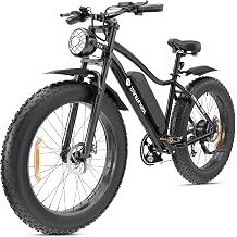 isinwheel M10 Plus Electric Mountain Bike for Adults, 26" x 4.0 Fat Tire Ebike with 48V 13Ah Removable Battery, 1000W Peak Motor Electric Bicycle, 70 Miles Range & 20 MPH +, 7-Speed for Snow