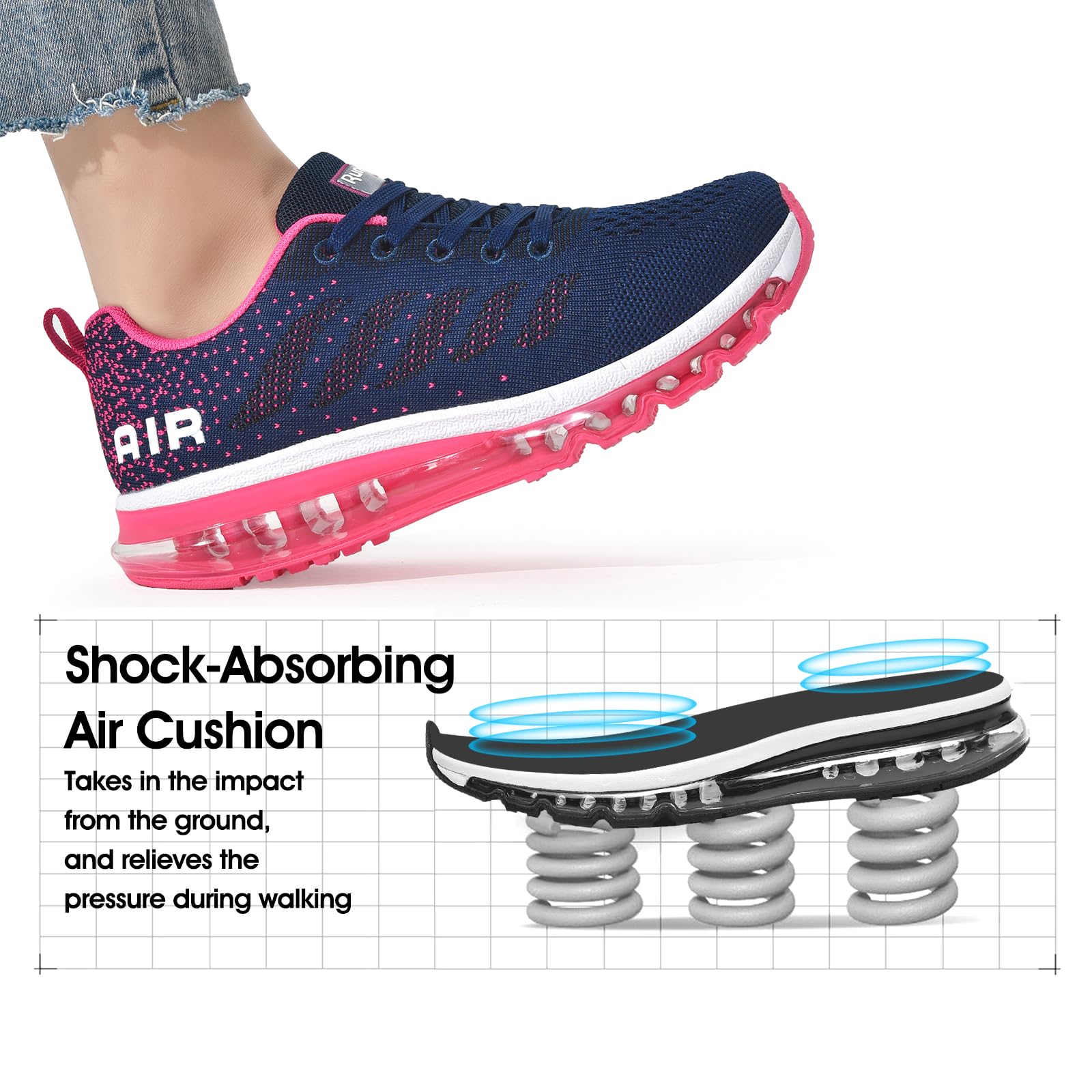 Uomo Donna Air Scarpe da Ginnastica Corsa Sportive Fitness Running Sneakers Basse Interior Casual all'Aperto 34-46 EU