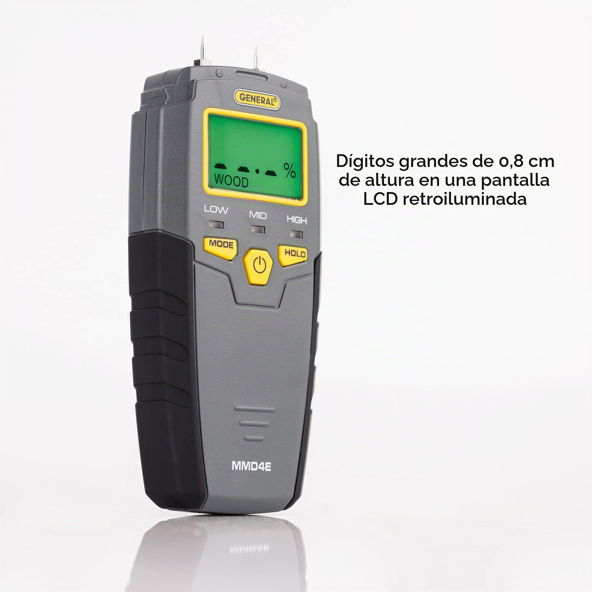 General Tools Medidor de humedad, tipo de pin, LCD digital (MMD4E)