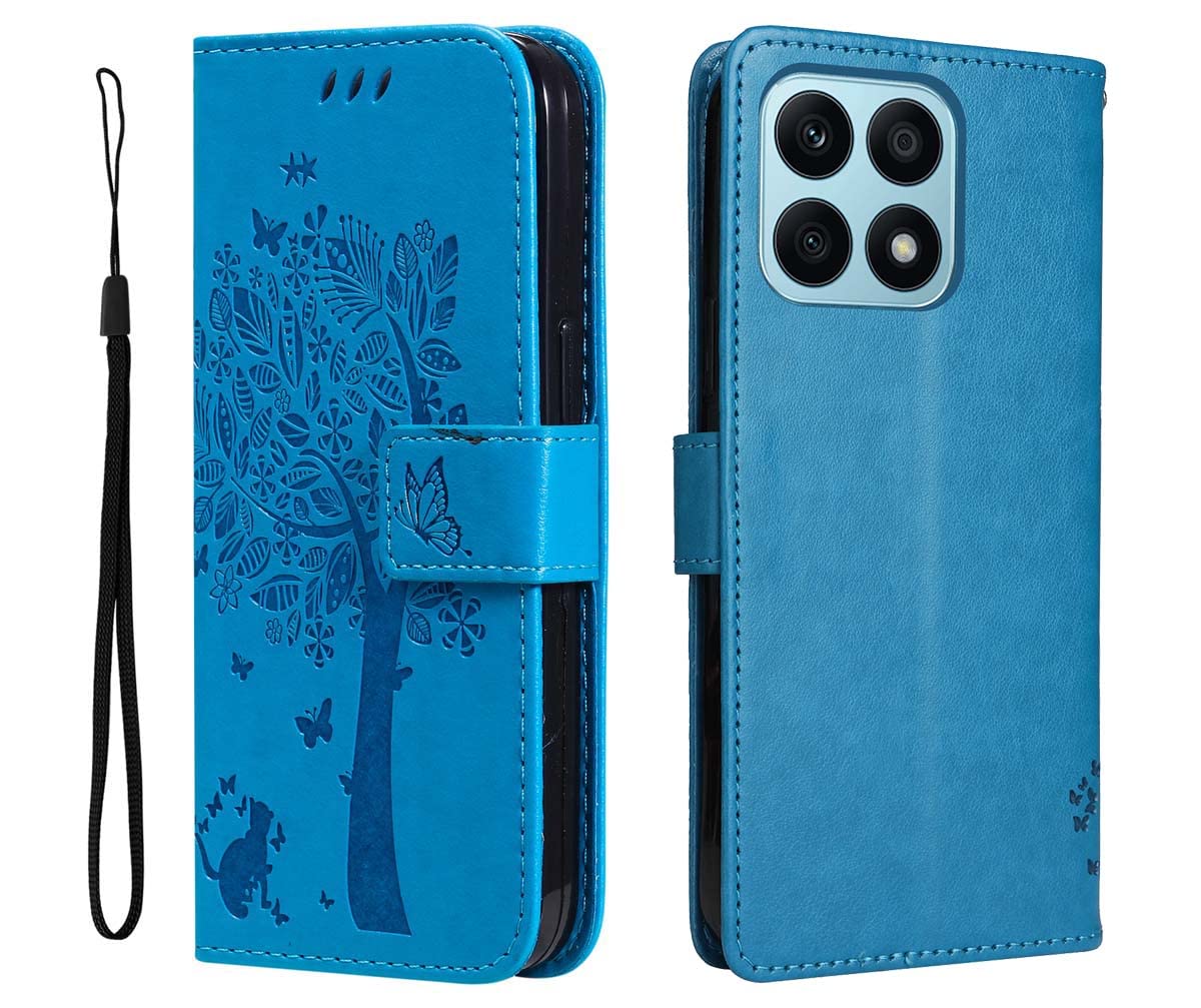 HAOYE Custodia Portafoglio Per Honor X8a Con Cinghia E Supporto - Pelle PU Marrone Con Slot Porta Carte E Chiusura Magnetica - 2
