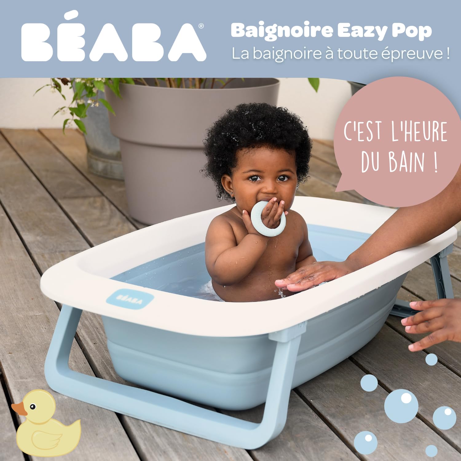 BÉABA, Opvouwbare babybadkuip, ultra compact, antislipvoeten, design en modieus, afvoerstop, praktische opslag, minimale omvang, eenvoudig te bedienen, Eazy Pop Camele'O, 29 l, grijs BÉABA, Opvouwbare babybadkuip, ultra compact, antislipvoeten, design en modieus, afvoerstop, praktische opslag, minimale omvang, eenvoudig te bedienen, Eazy Pop Camele'O, 29 l, grijs