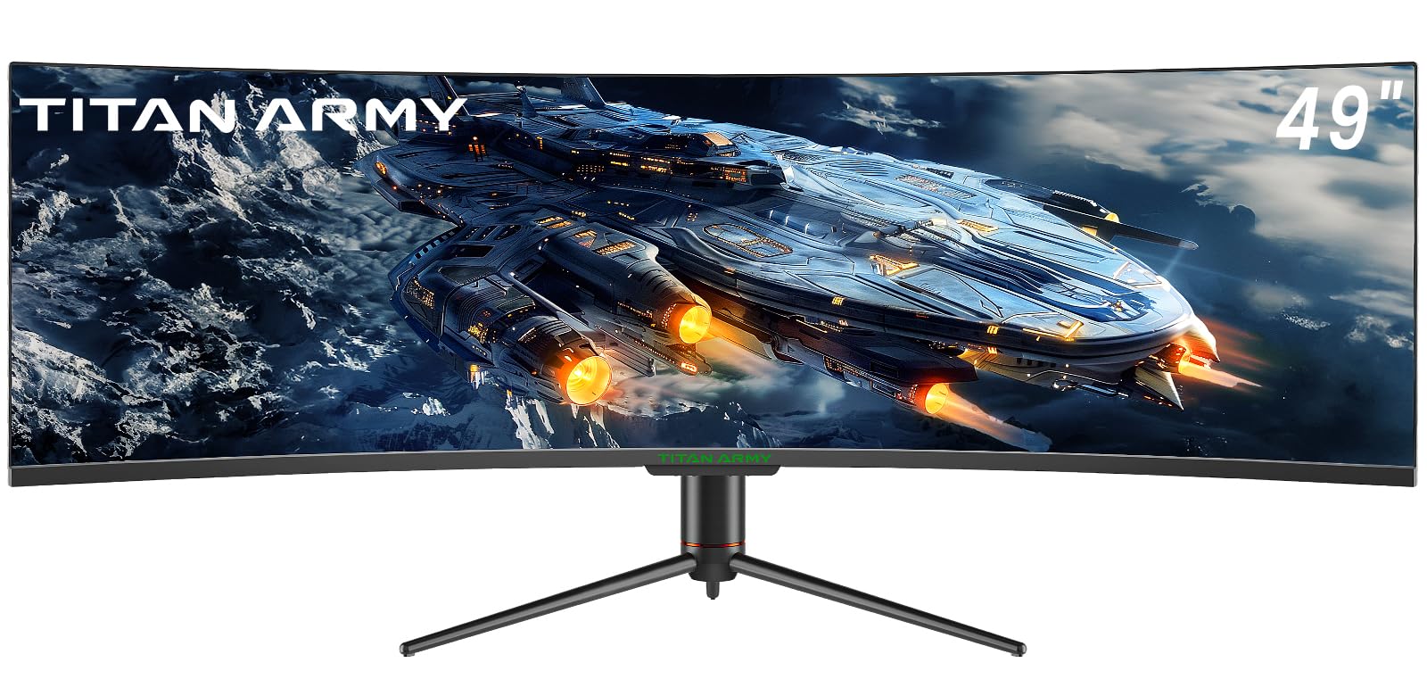 TITAN ARMY 49" Monitor Gaming Curvo, 144Hz, DFHD 3840 x 1080, UltraWide 1800R VA PC Monitor, 32:9, HDR400, G-Sync & FreeSync, 99% sRGB, Altavoz, Type-C 65W, HDMI, DP, RJ45, C49SHC