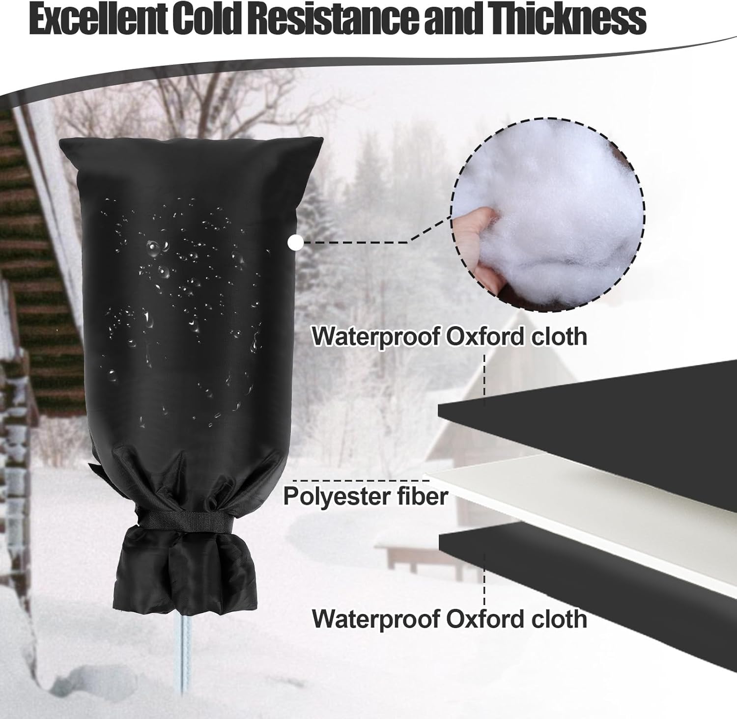 28'' x 15'' Large Faucet Covers for Winter, 2 Pcs Outdoor Hydrant Covers Freeze Protection, Waterproof Faucet Sock for Spigot Garden Lawn Yard Farm Bibb Pipe