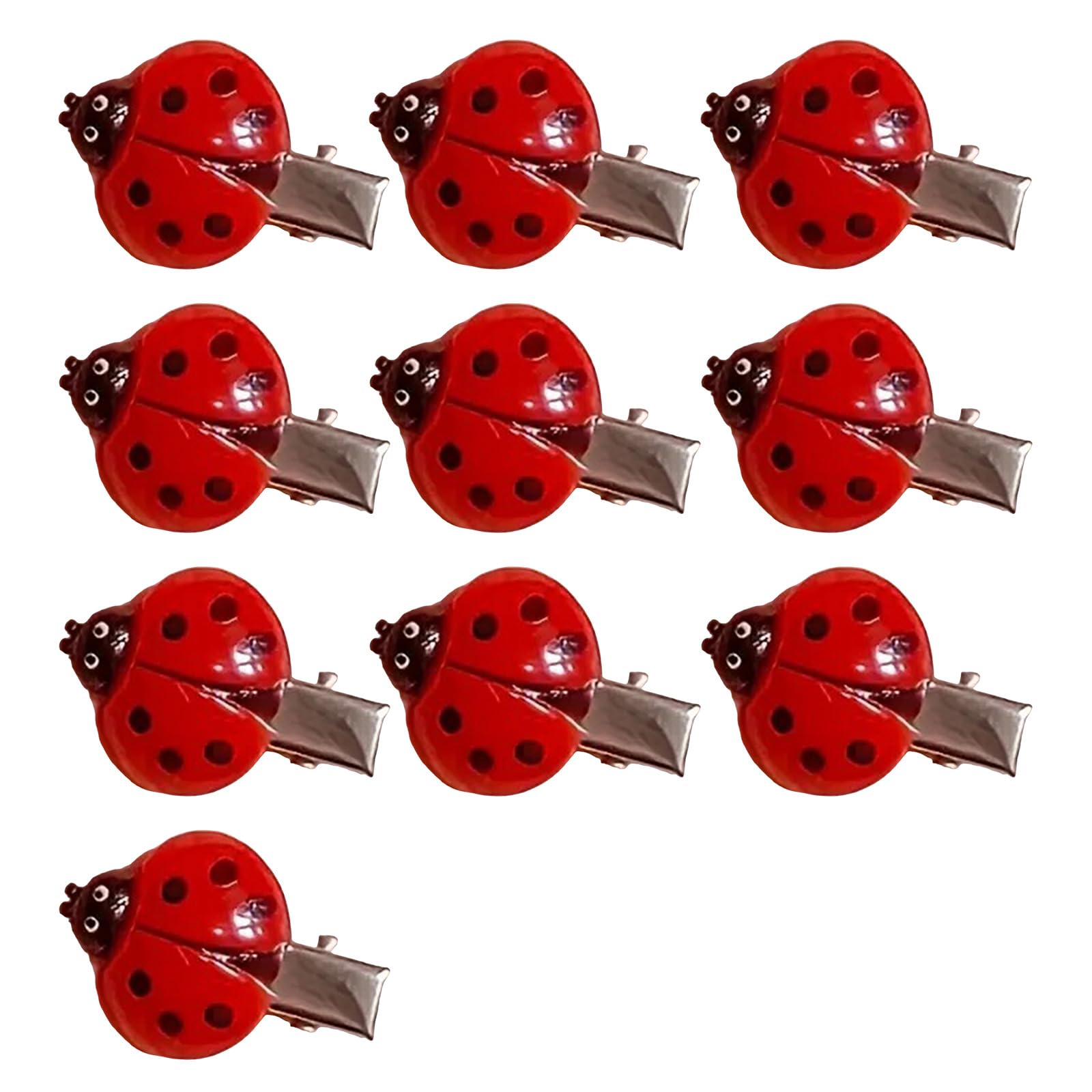 YUXITA 10pcs Realistic Ladybirds Hair Clip For Girls Lightweight Slip Resistant Hair Accessories Hairpins For Daily Use