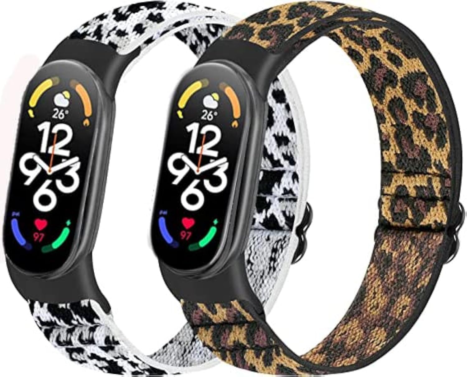 enkic Elastisch Armband Kompatibel mit Xiaomi Mi Band 7/Mi Band 6/Mi Band 5/Mi Band 4/Mi Band 3/Amazfit Band 5 Armband, Verstellbares Ersatzarmbänder Nylon Loop Sport Uhrenarmband für Damen Herren
