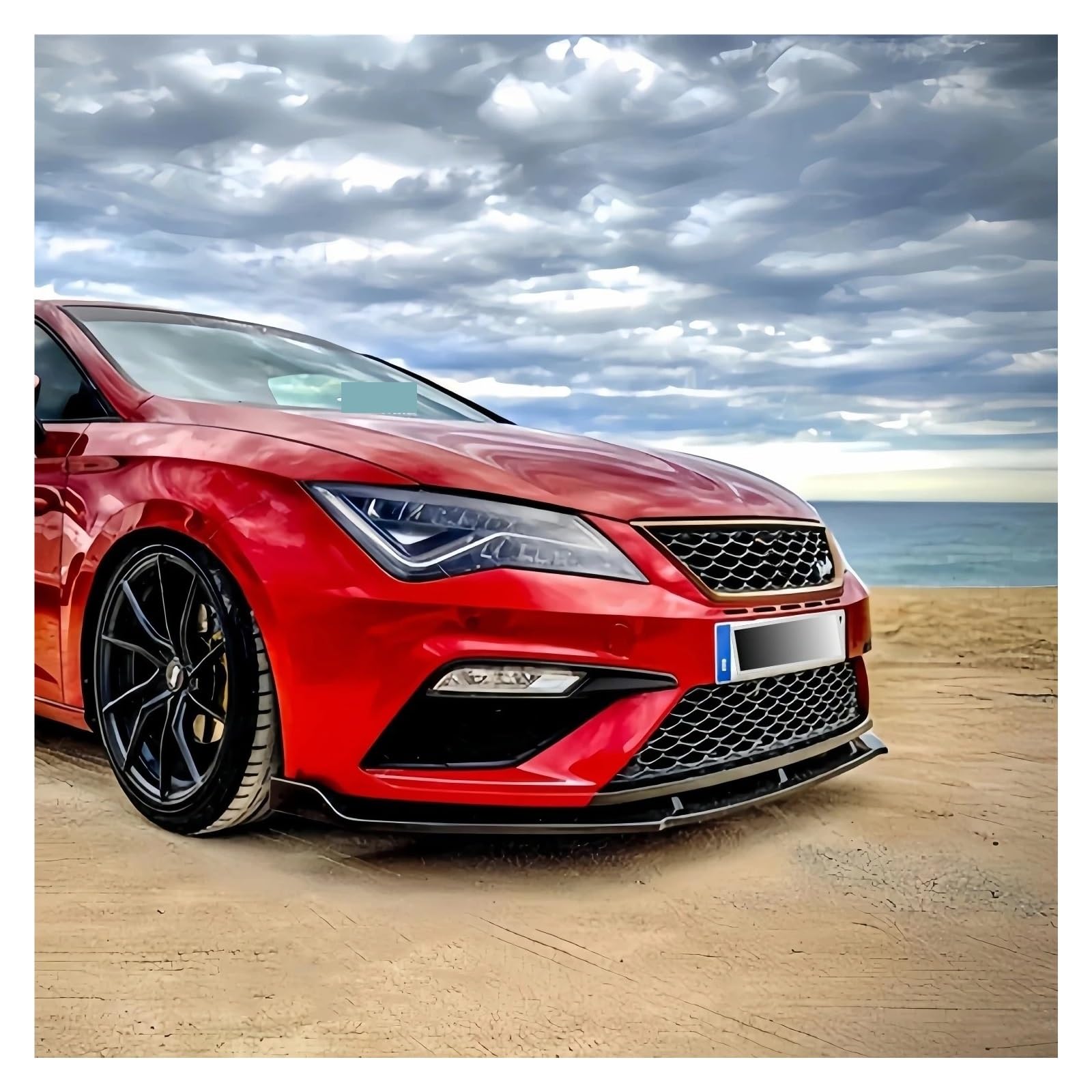 Lip Delantero para Seat Leon MK3.5 S/SS/CS/T para Cupra FR 2017-2020 Tuning Bodykits 3 Uds Parachoques Delantero Coche Difusor Divisor Spoiler Delanteros