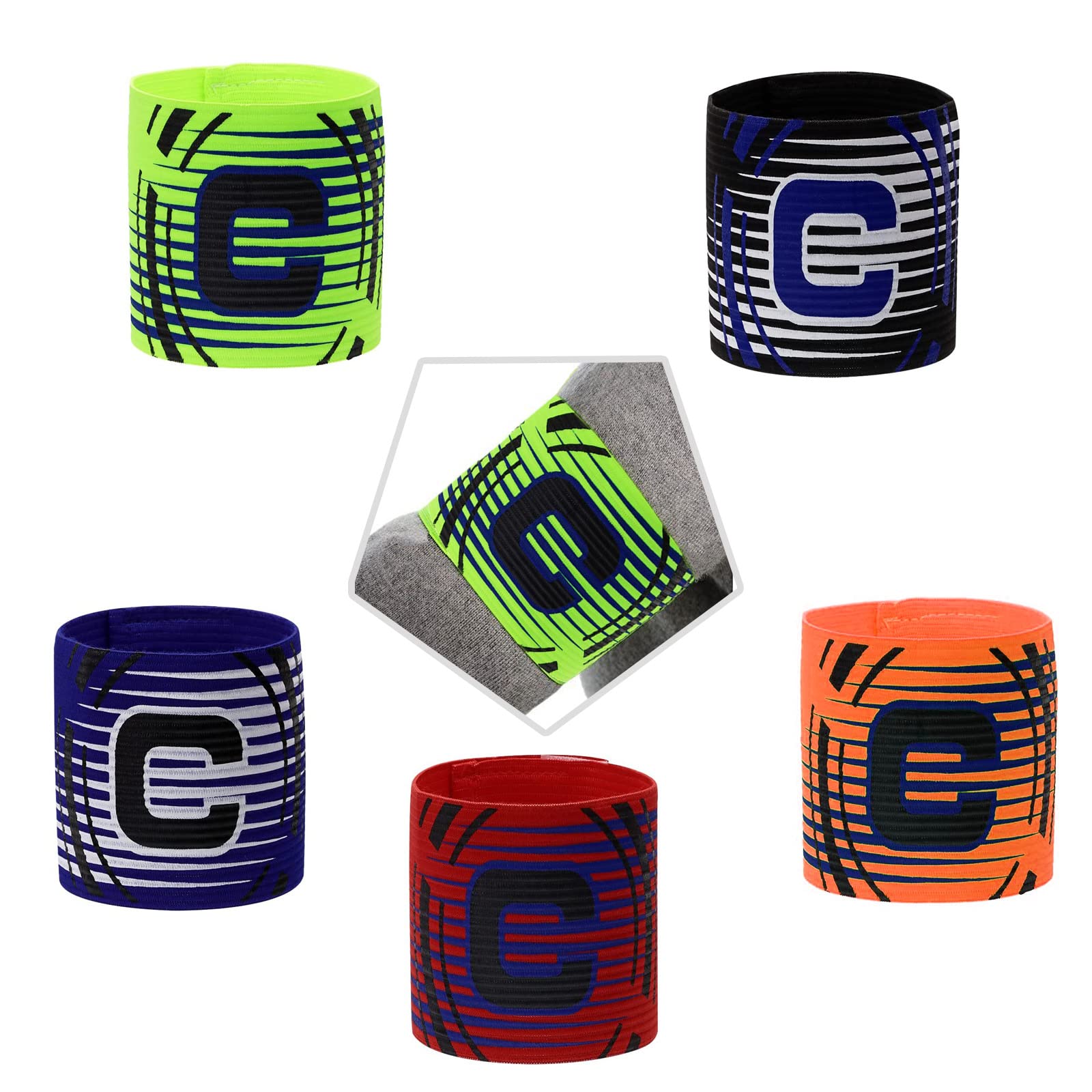 4 Brassards De Capitaine Réglables - Pour Football, Basket, Volley - Nylon Confortable Et Scratch Solide Unisexe - 9