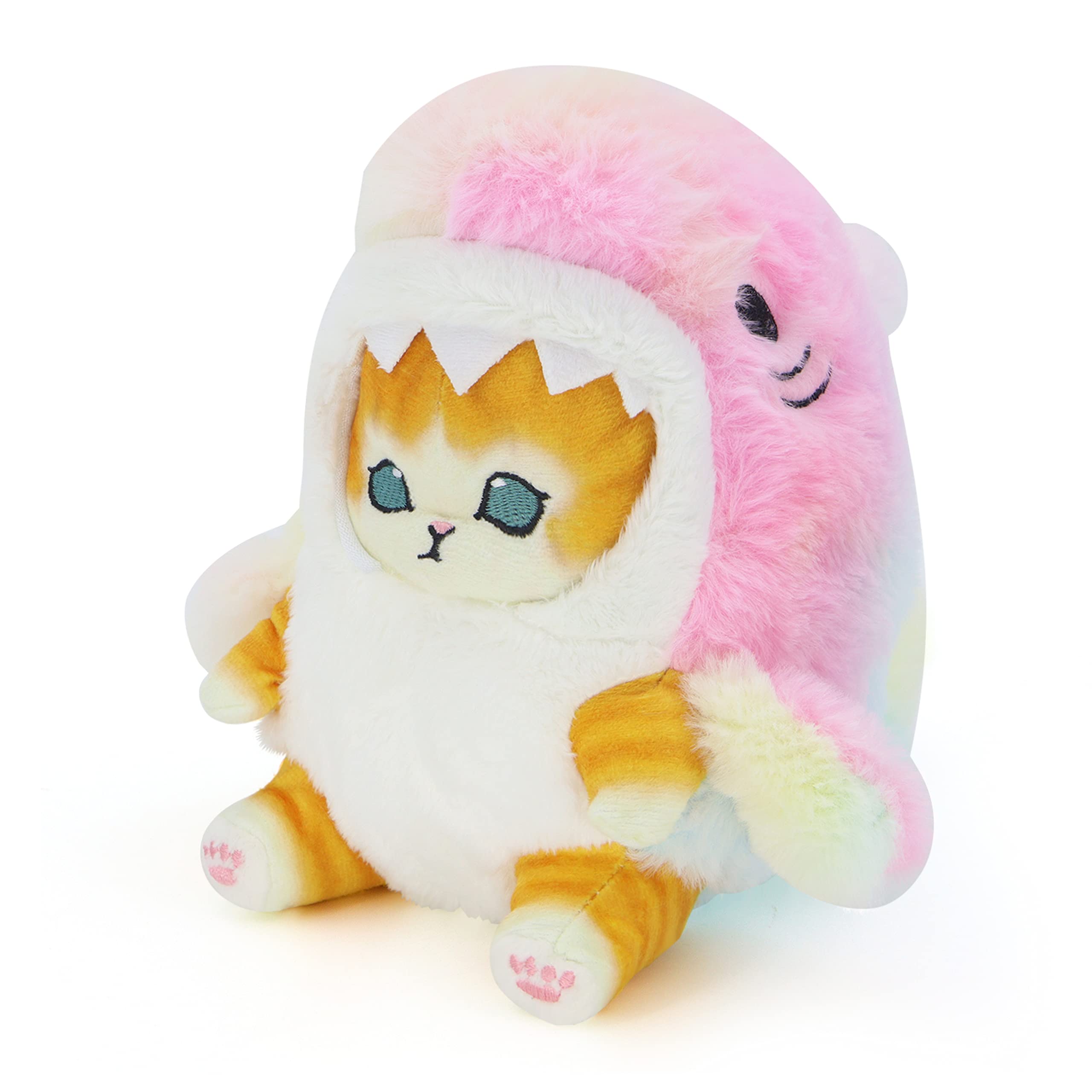 CNAANA Kawaii Shark Cat Plush Toy Stuffed Animal Doll, Soft Pillow for Boys & Girls (Cat-B, 20cm/7.8in): 20cm/7.8in Tie-dye Shark Cat