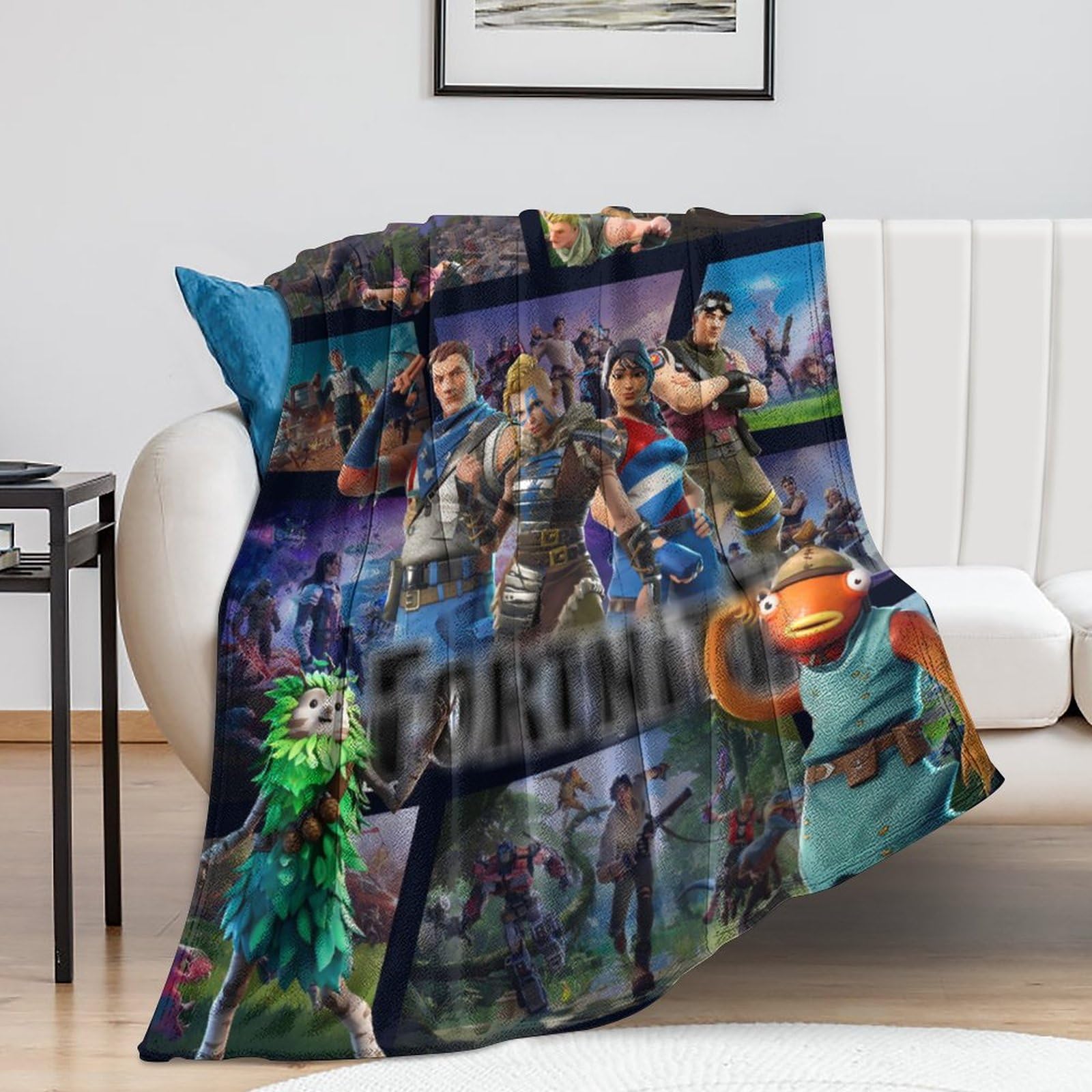 Cartoon Games Fleece Blanket for Bed 50"x40" Cartoon Lightweight Super Soft Plush Flannel Throw Blanket for Women, Men and Kids