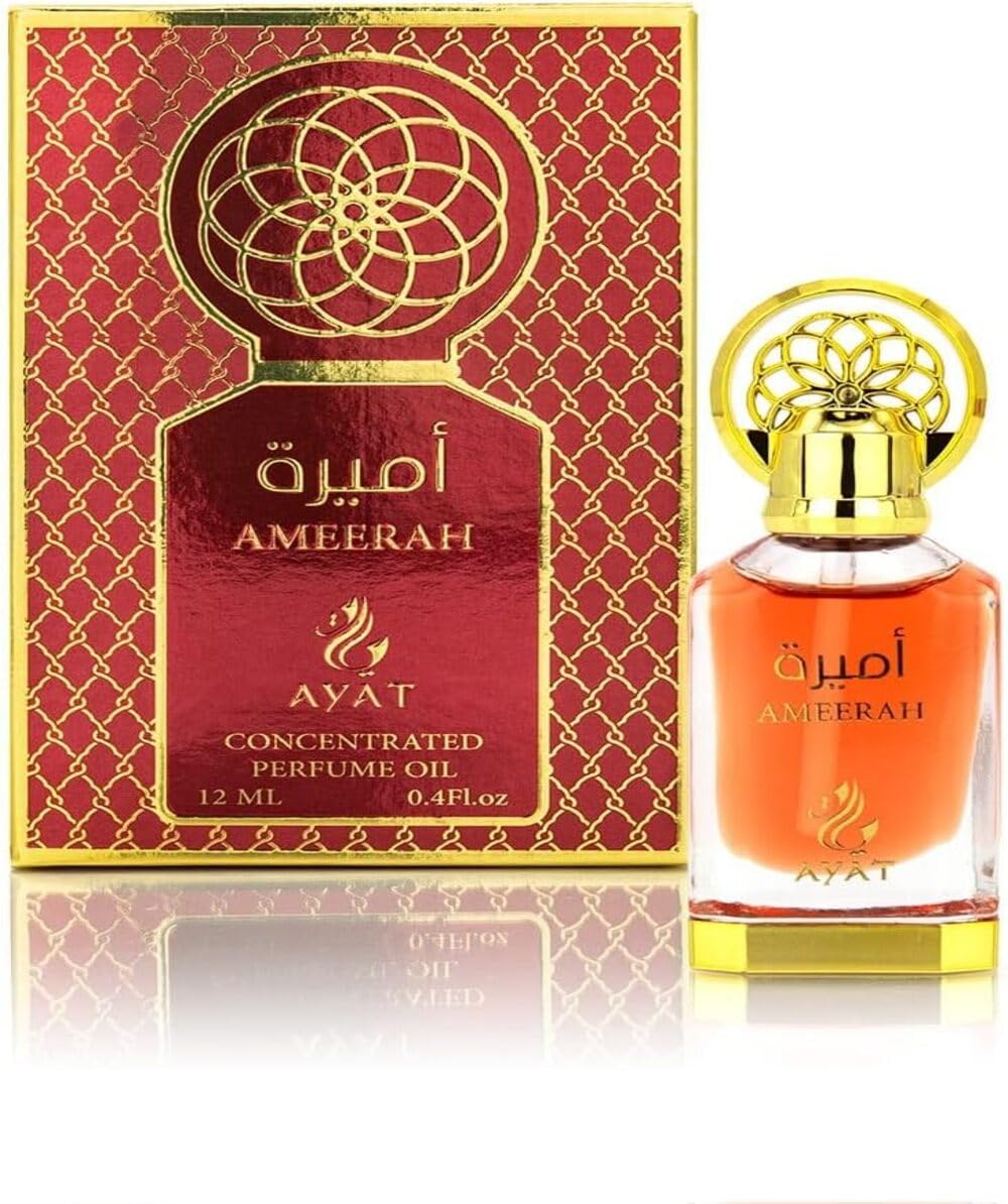 Ayat Perfumes - Aceite de Perfume 12ml - Extracto de Perfume sin Alcohol, Eau de Parfum de Calidad Almizcle, Unisex, Oriental, Árabe, Oud, Natural, Ámbar - Perfume de dubai (Ammeerah 12 ml)