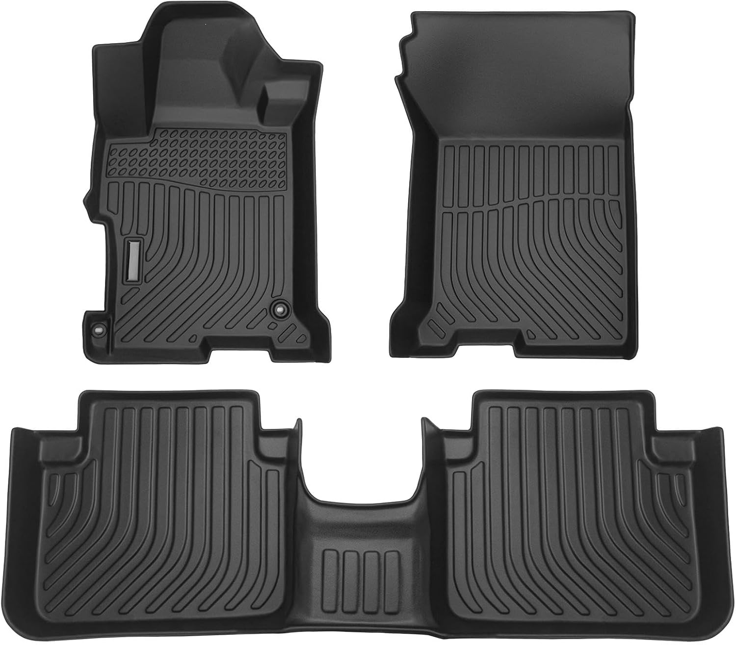 All Weather Rubber Car Floor Mats Compatible with 2013-2017 Honda Accord, Fit for Honda Accord Floor Mat, Full Set Includes 1st and 2nd Rows Maximum Coverage, Laser Measured, Non Slip