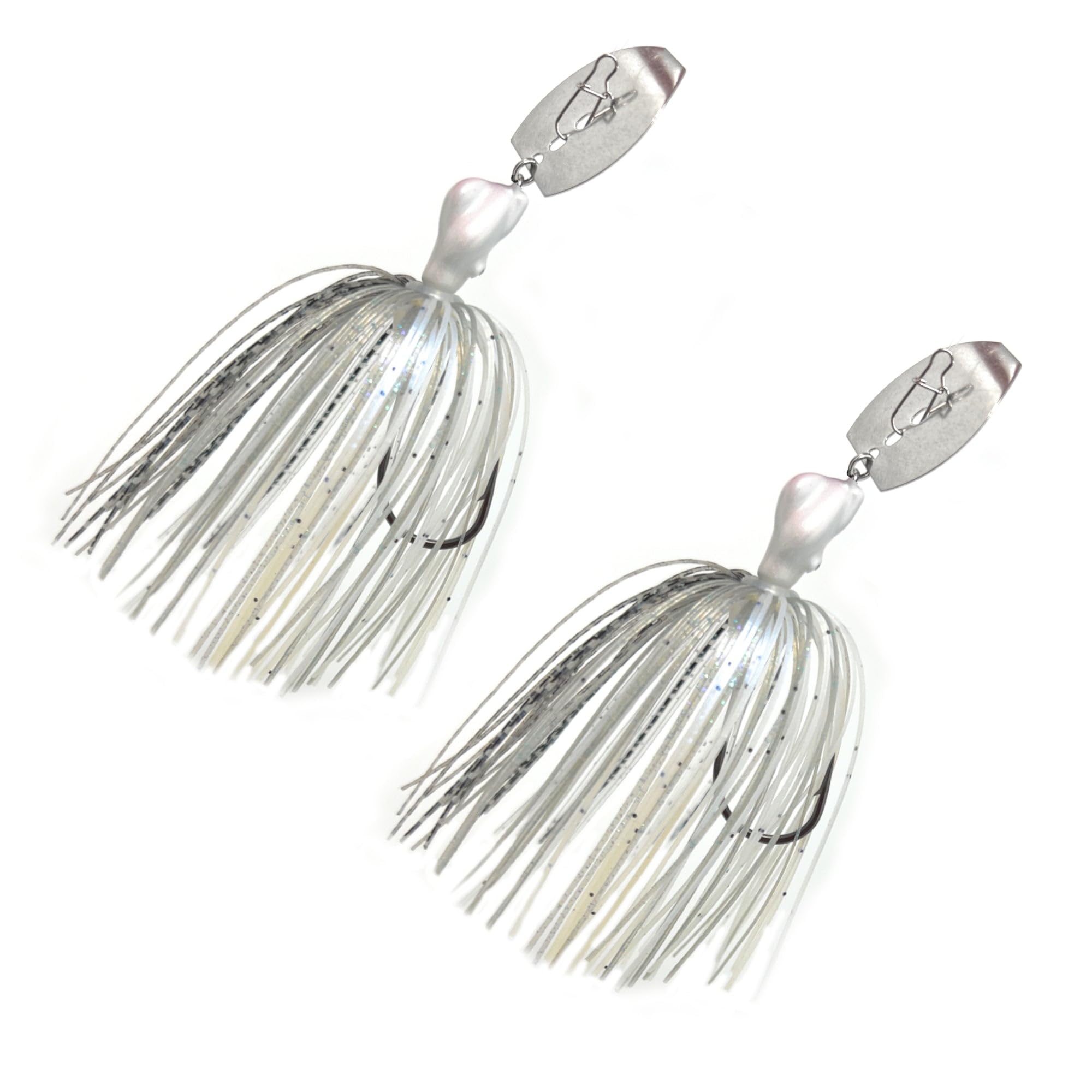 Reaction Tackle Tungsten Breaker Blade Jig Heads for Fishing - 2 Pack of Fishing Jigs for Large and Smallmouth Bass, Trout, Walleye - with Bladed Head to Make a Chatter Sound -Vibrating Spinner Bait