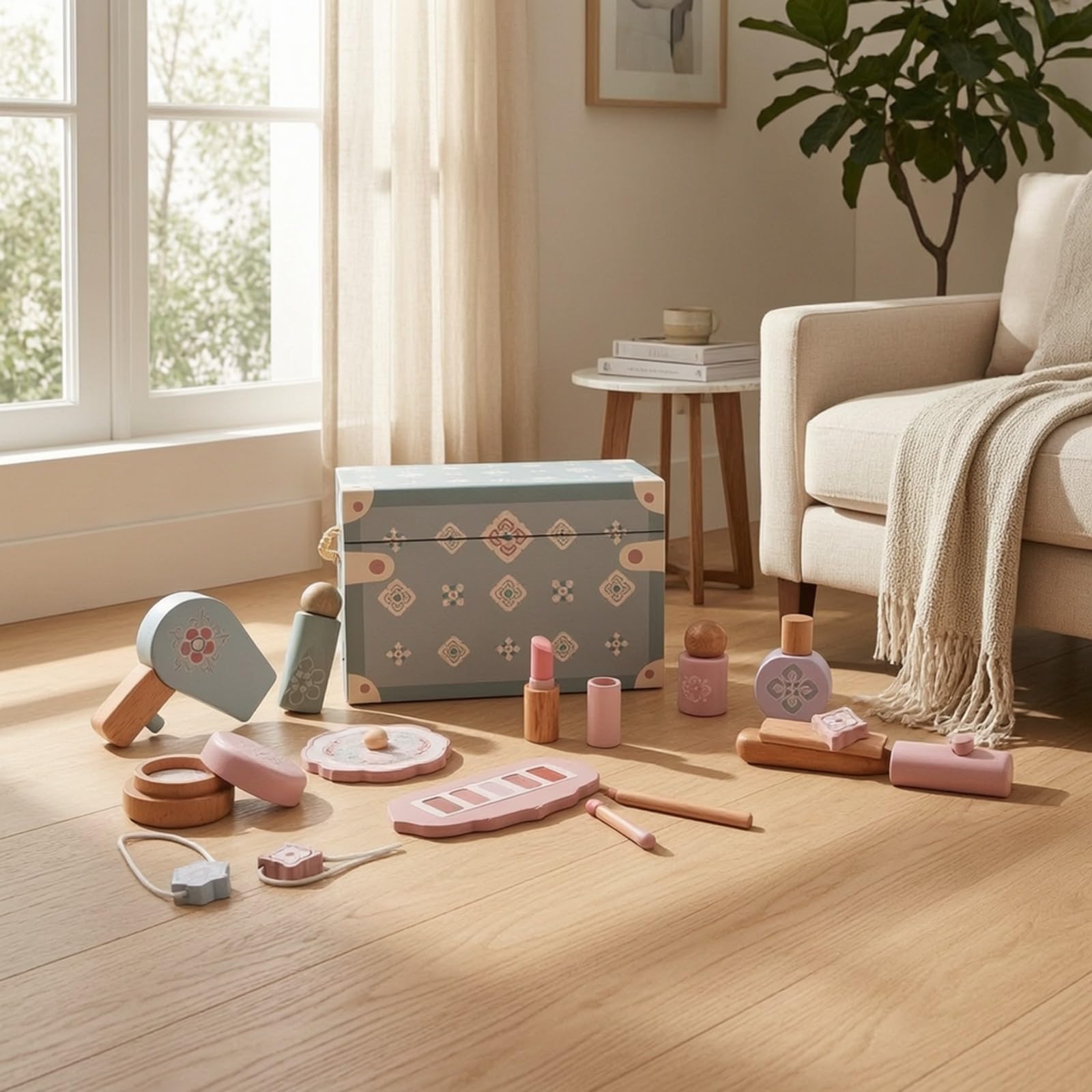 Almencla Juego Maquillaje Creativo Portátil, Didáctico, Set Maquillaje con Accesorios, para Casa, Niños