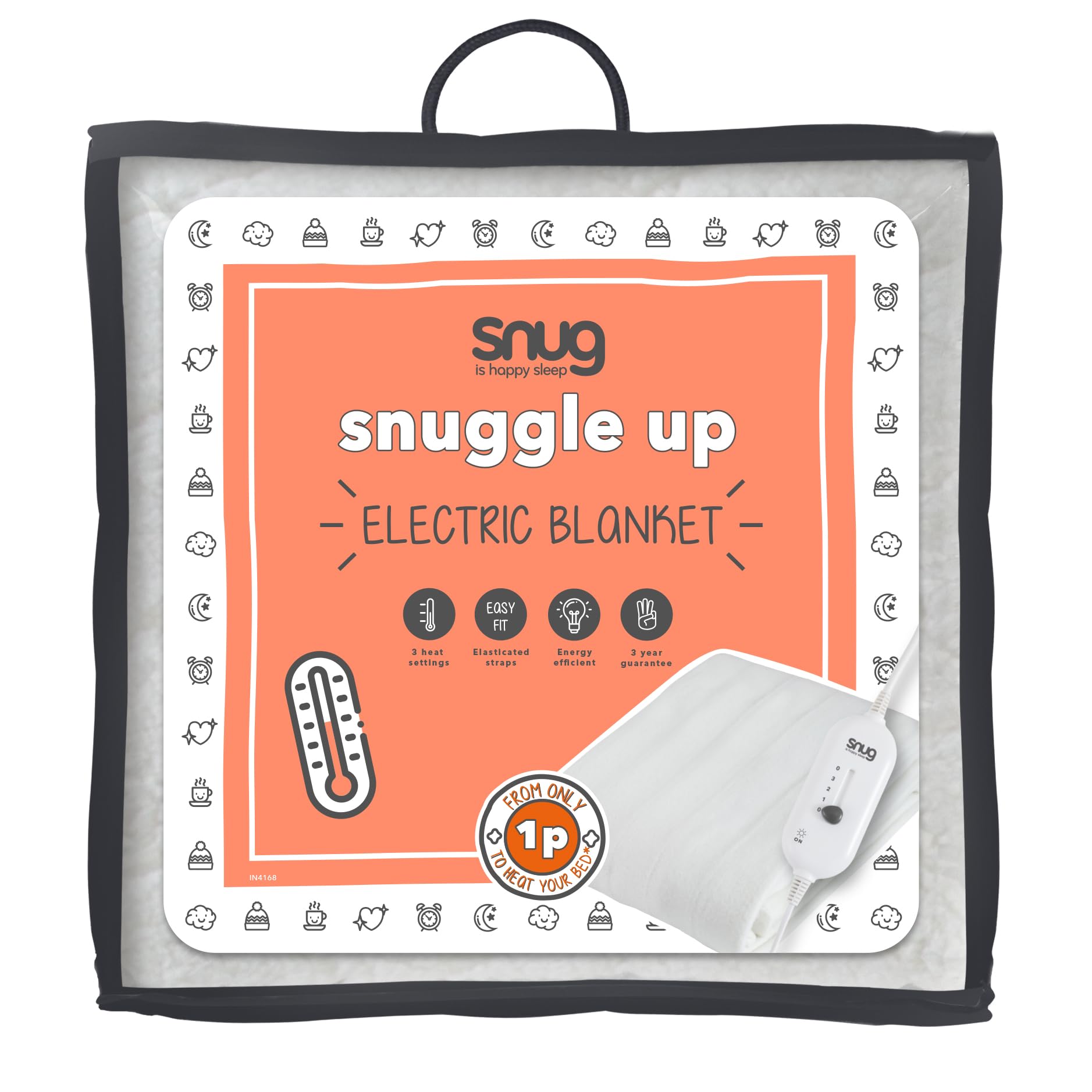 Snug Snuggle Up Electric Blanket Double - Heated Electric Underblanket with 3 Heat Setting...
