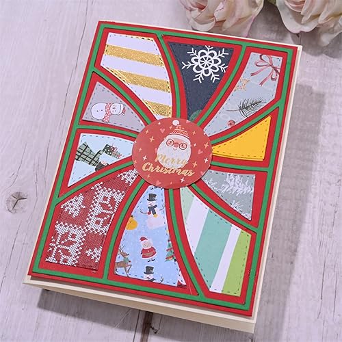 Miniatura 5 de Plantillas de corte de metal con marco de rejilla rectangular, plantillas de corte de marco rectangular giratorio para manualidades, álbumes de