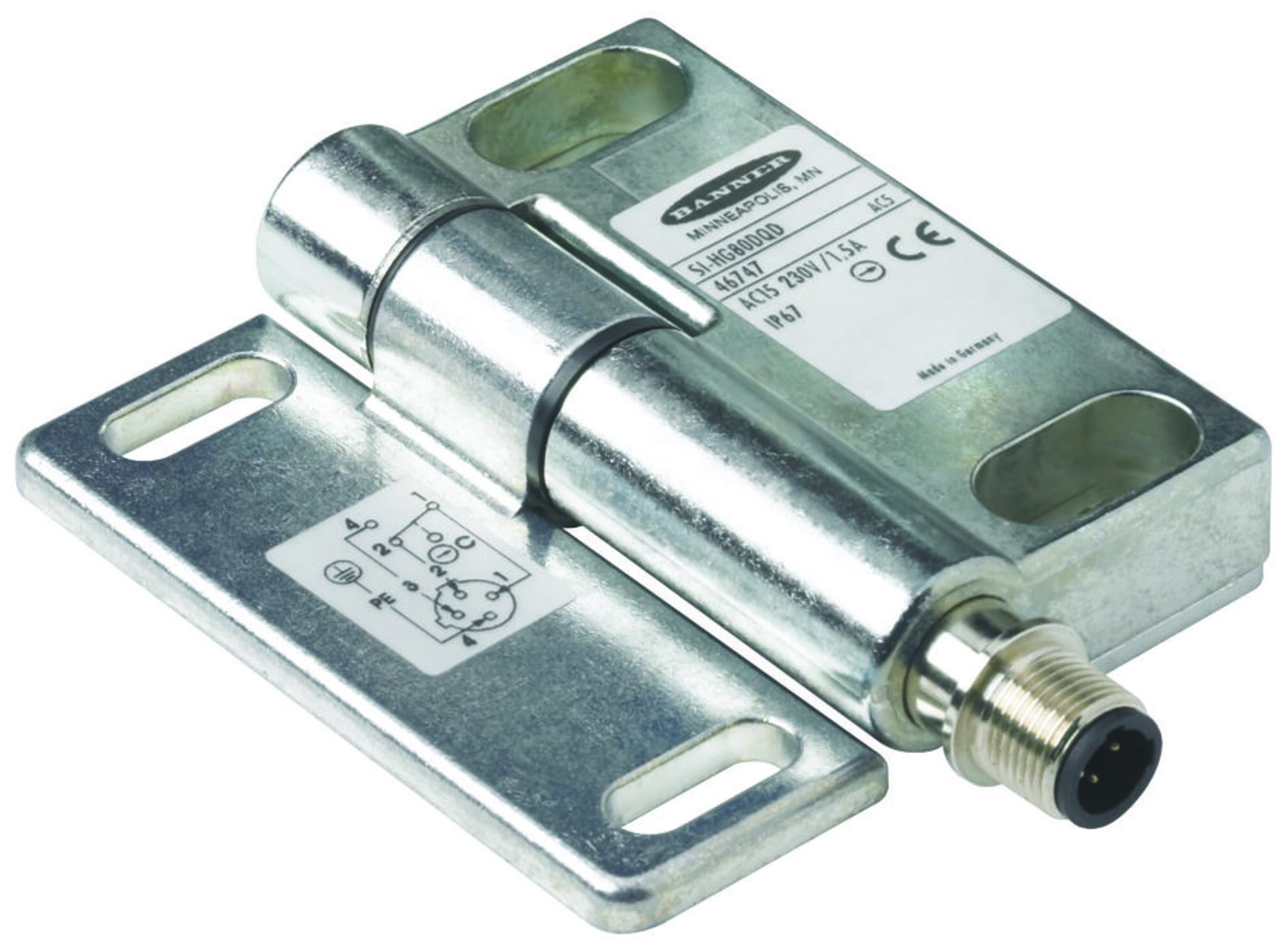 Banner Engineering SI-HG80DQD Interlock Switch, 250 VAC, 3 A, 1 Pole