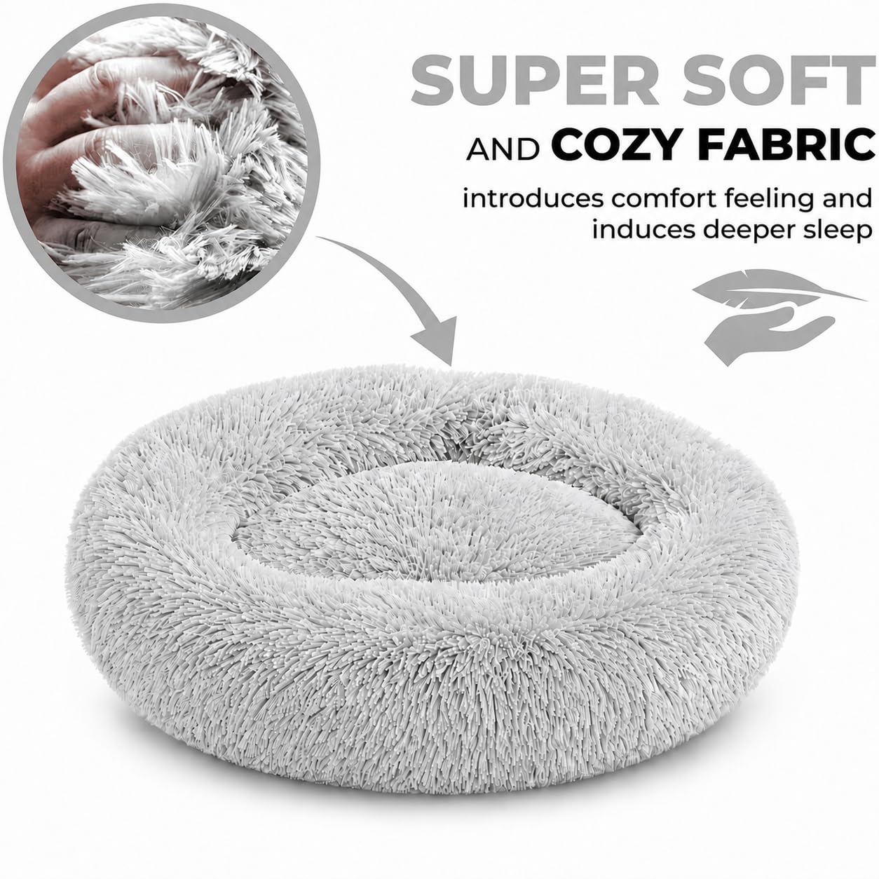 Whiskers & Friends Lit pour Chat d'intérieur Lavable, lit orthopédique Doux
