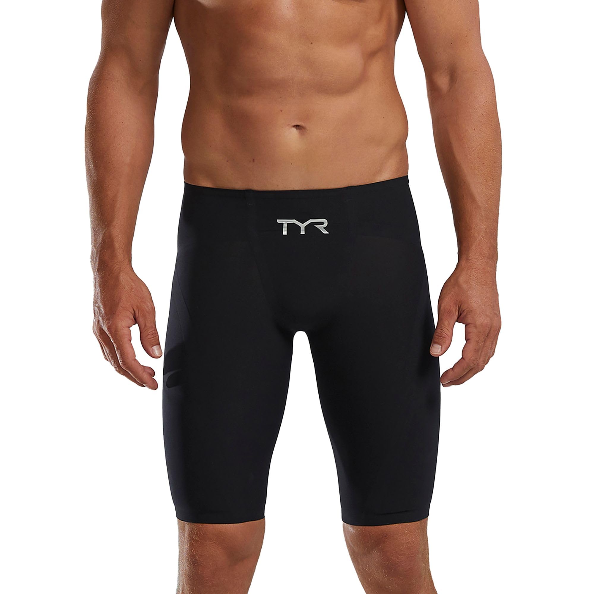 TYR mens Venzo Solid Low Waist Jammer Swimsuit Swim Briefs 28 Onyx