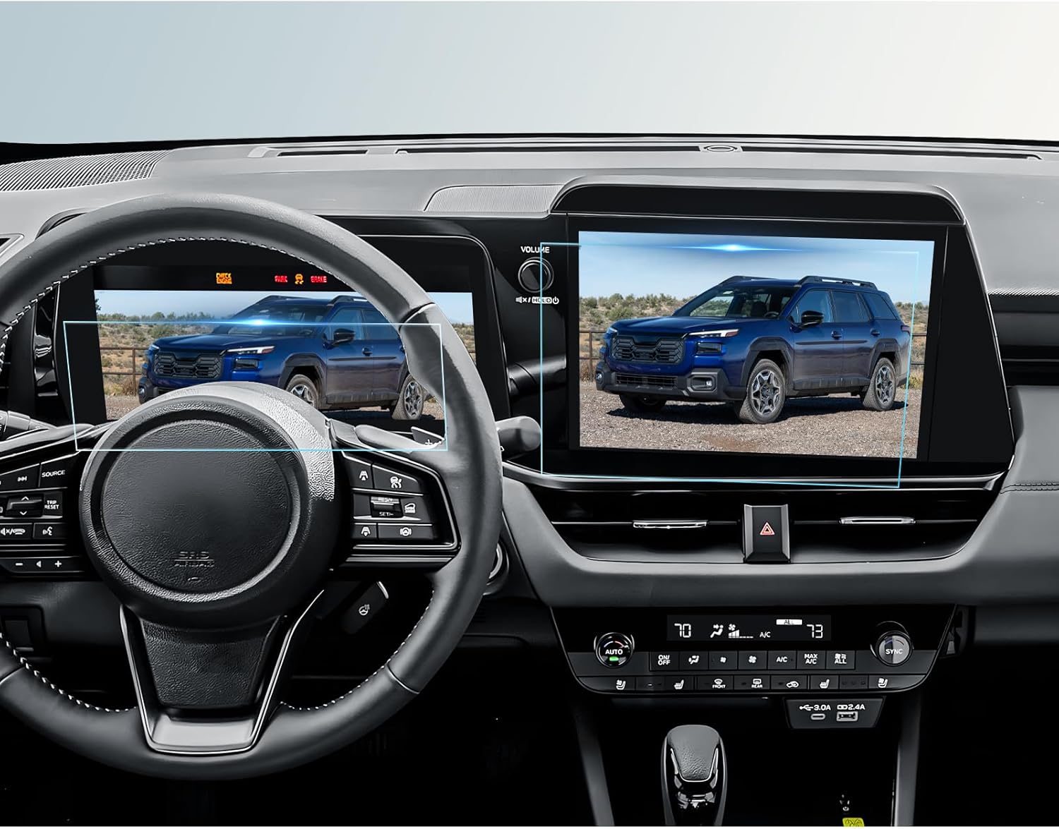 BIBIBO 2Pcs for 2026 Subaru Outback Screen Protector 2026 Outback(Premium,Limited,Touring,Wilderness,Limited XT,Touring XT)12.1"Navigation & 12.3" Dashboard Display Tempered Glass 2026 Subaru Outback Accessories