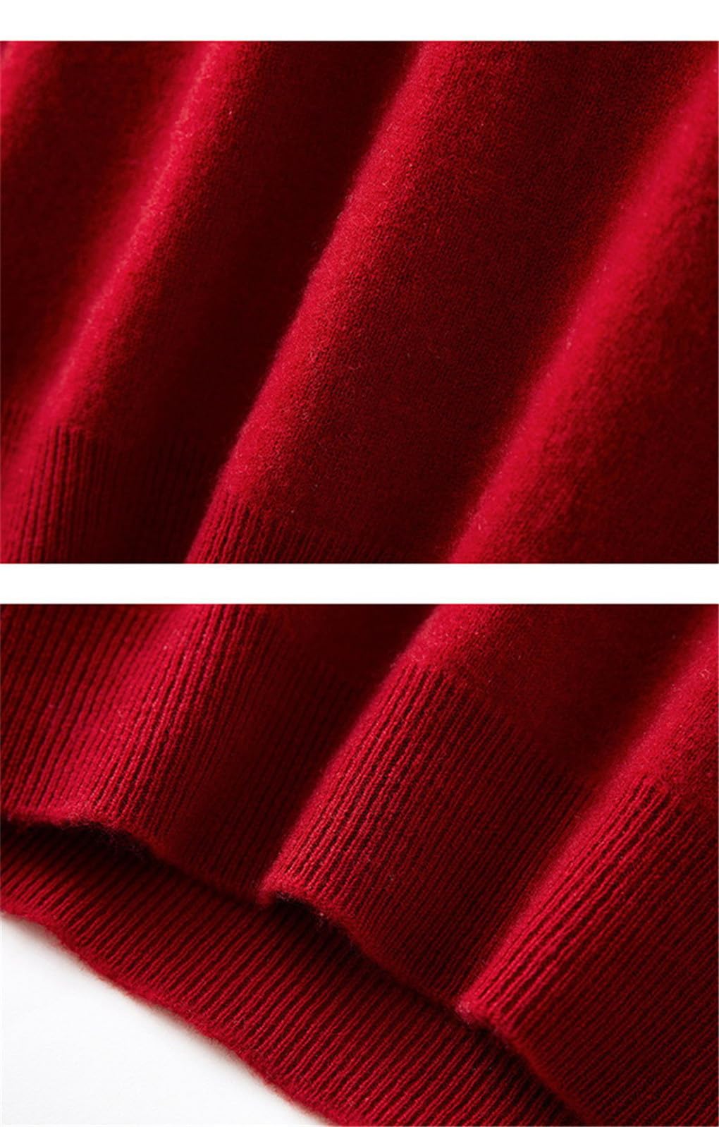 Suvoiier Maglione in Cashmere da Uomo Pullover con O-Collo Camicia da Uomo con Fondo Lavorato A Maglia Allentato Top da Uomo Casual Autunno Inverno