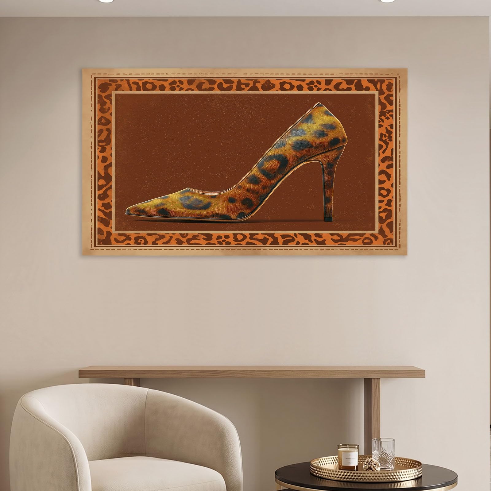 Lienzo decorativo para pared de 160 x 80 cm, color marrón