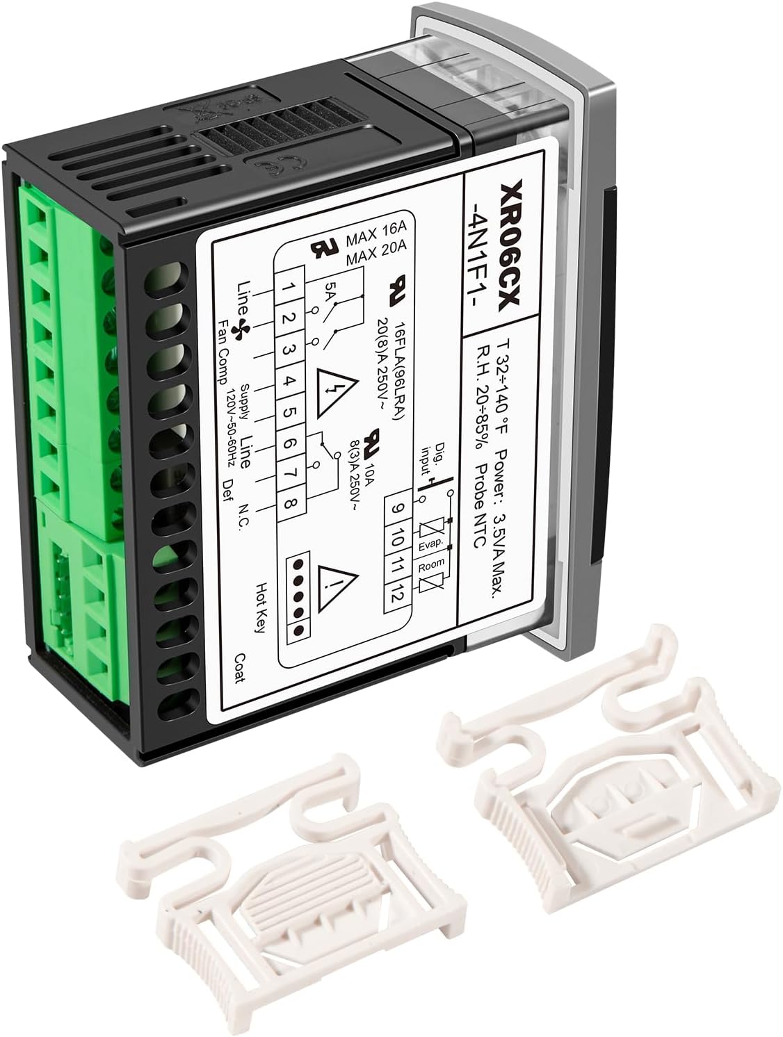 XR06CX-4N1F1 Temperature Controller Fit for 120V 50-60hz Commercial Refrigerators/Freezer, Replace for Dixell Temperature Controller - Programmable Defrost