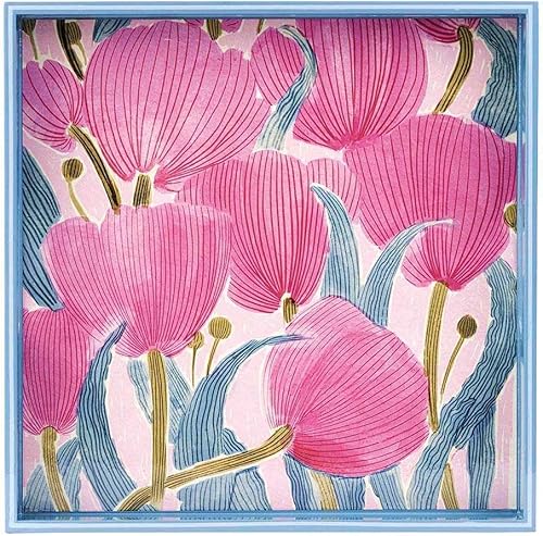 Miniatura 4 de Beach Vista - Bandeja cuadrada de madera lacada de 15 pulgadas con asas, bandeja otomana para mesa de café para comer, bebidas, cócteles, ideal para