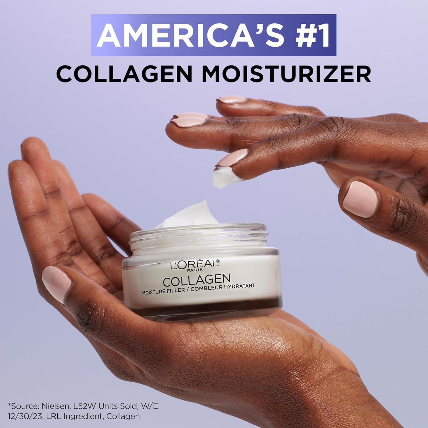 L'Oreal Paris Collagen Moisture Filler Gesichtscreme, Anti-Aging Gesichtspflege, nicht fettende Hautpflege-Formel für bis zu 48 Stunden Hydratation, 100 ml