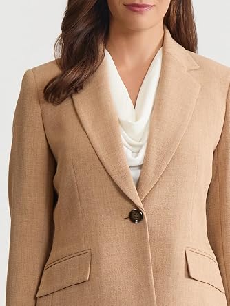 Kasper Women's Pebble Crepe One Button Blazer