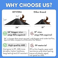 Vista 9 de Comederos grandes de 24 pulgadas a prueba de ardillas para colgar al aire libre, deflectores exteriores para ardillas para el poste de comederos