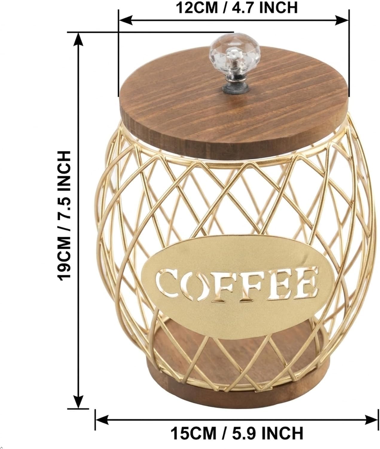 Coffee Pod Holder for Nespresso Vertuo Holder 26 Pods with Wooden Lid