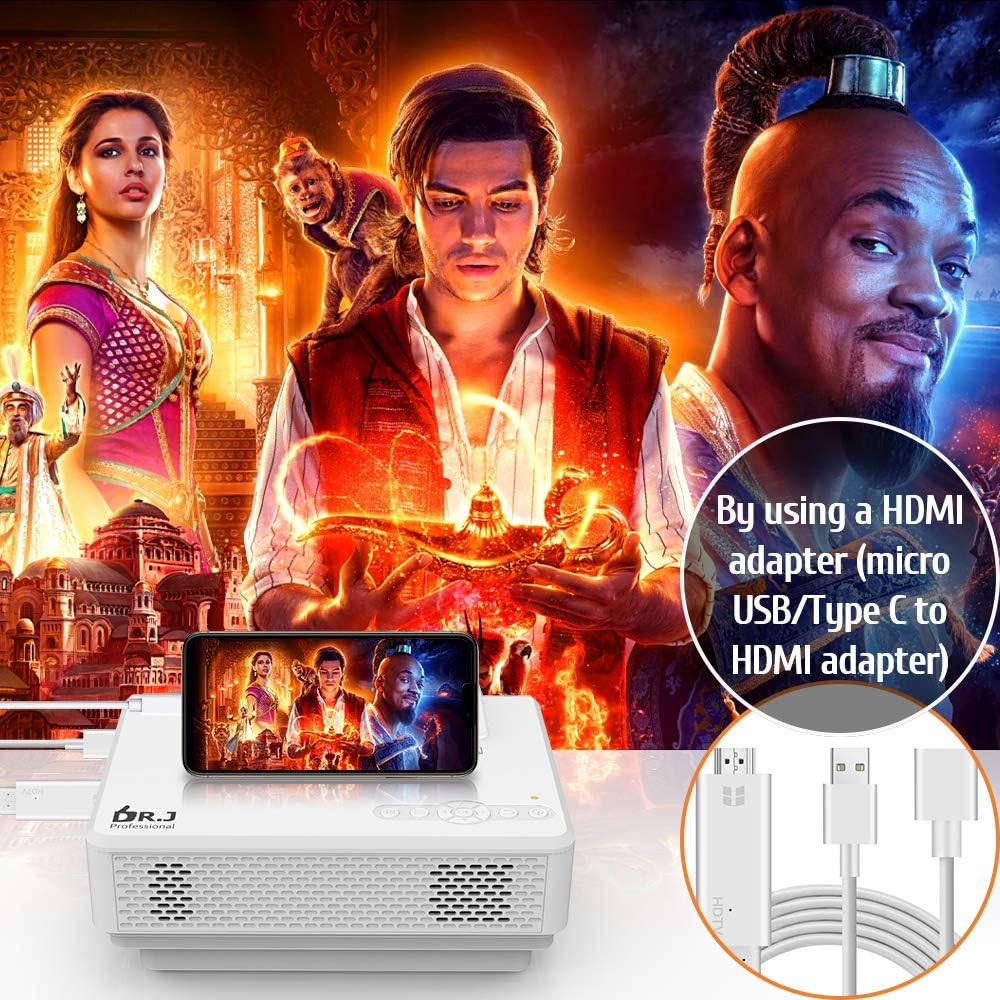 Prоmо 40% оƒƒ 6500Lumens Portable Projector for Home Theater Entertainment, Full HD 1080P Supported Mini Projector HDMI AV USB Sound Bar Supported