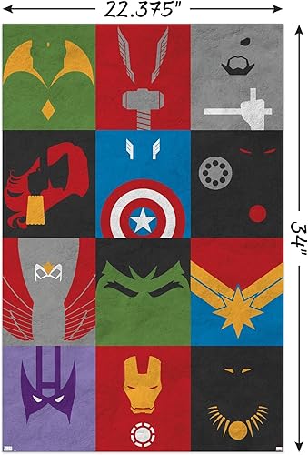 Miniatura 3 de Trends International Marvel Comics-Avengers-Minimalist Grid Mount Póster de pared