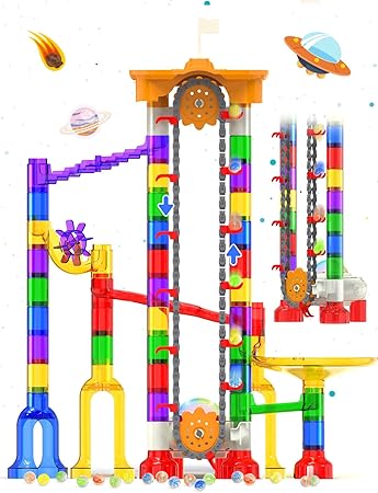 Motorized Marble Run - Marble Runs Stem Toys for Kids 4-8 8-12 - Construction Building Educational Space Toys 5-7 8-10 - Birthday for Boys and Girls