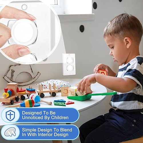 Miniatura 5 de Thyle 200 fundas de enchufes a granel para niños a prueba de bebés para enchufes eléctricos, enchufe de fácil instalación, kit resistente seguro a