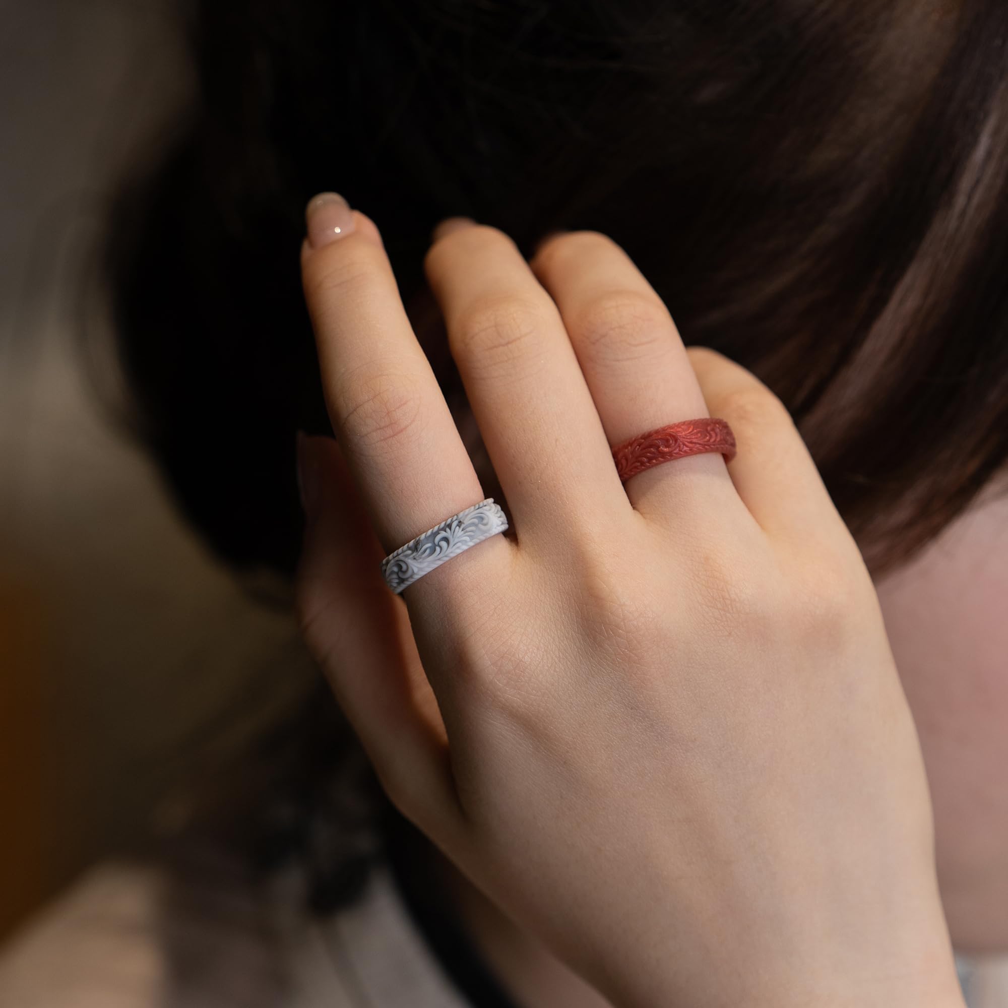 Zollen Silicone Wedding Rings For Women 4 Packs