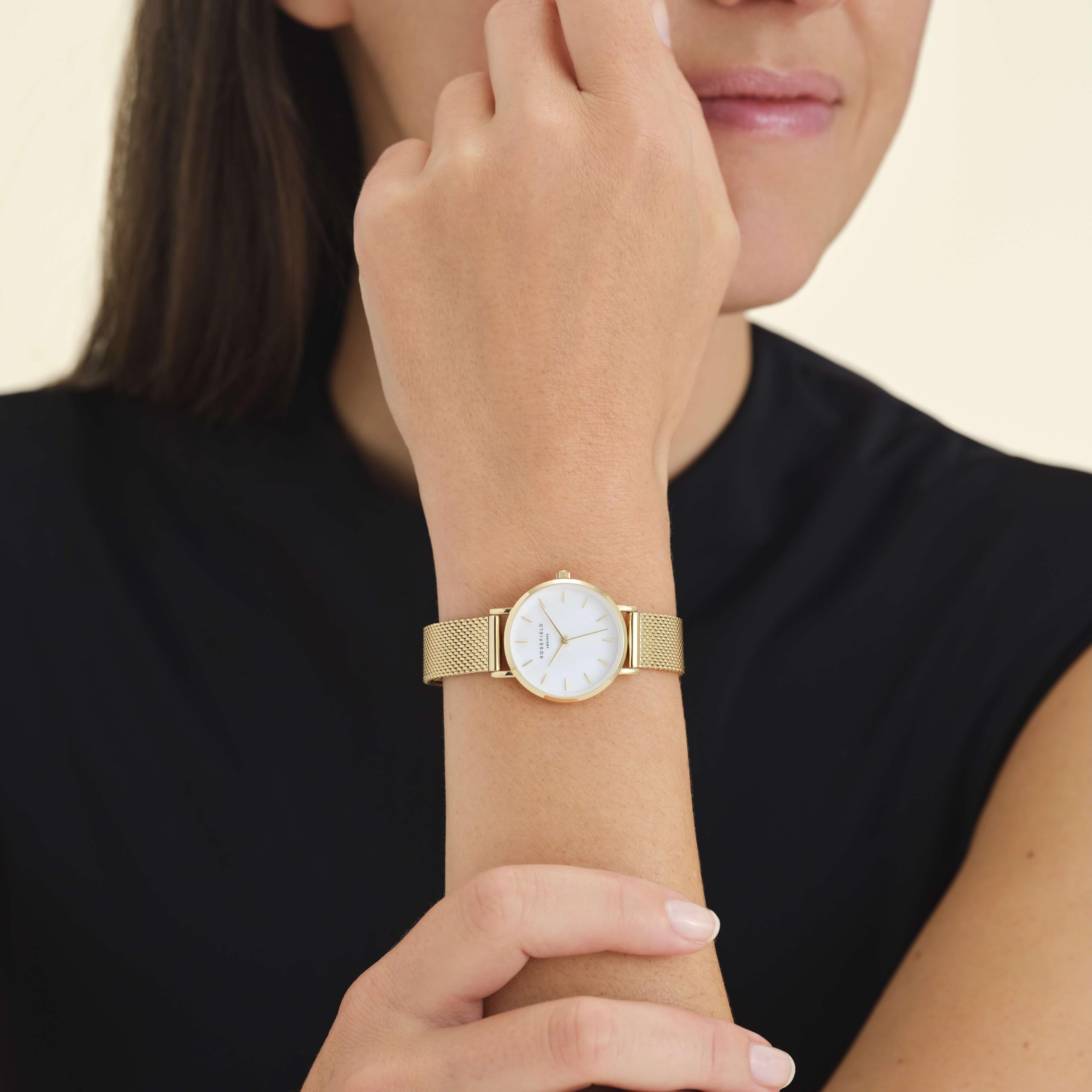 Rosefield Small Edit Montre Femme Cadran Nacré Blanc 26 mm