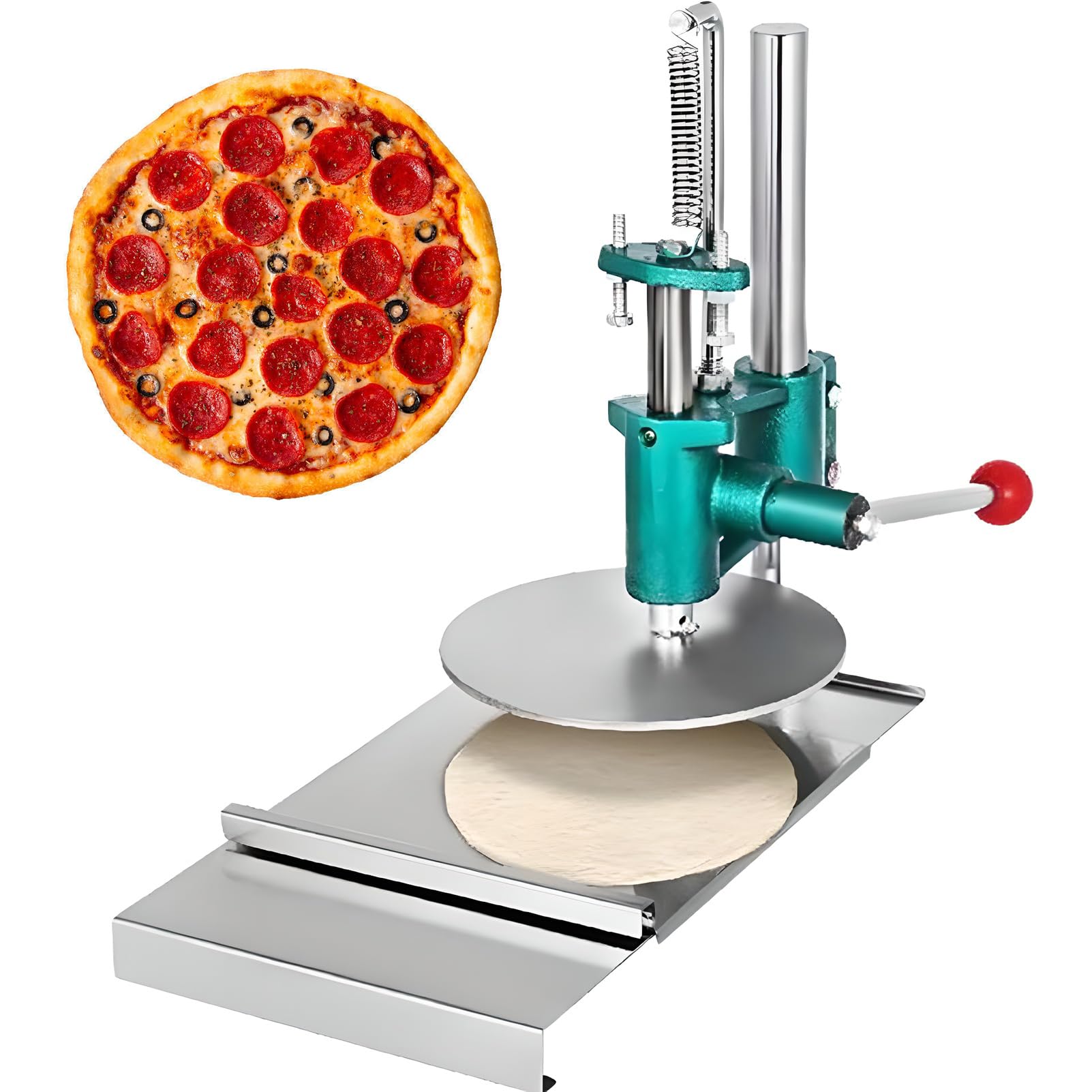 Máquina de prensa de masa para pizza profesional y comercial de 14 cm de diámetro