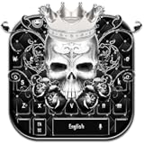 Easy to download Black King Rose Skull Keyboard Theme