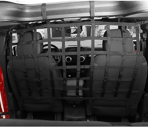 Miniatura 5 de Divisor de asiento trasero de automóvil, red de malla, organizador de maletero de aislamiento, red de carga, barrera para automóvil para Jeep
