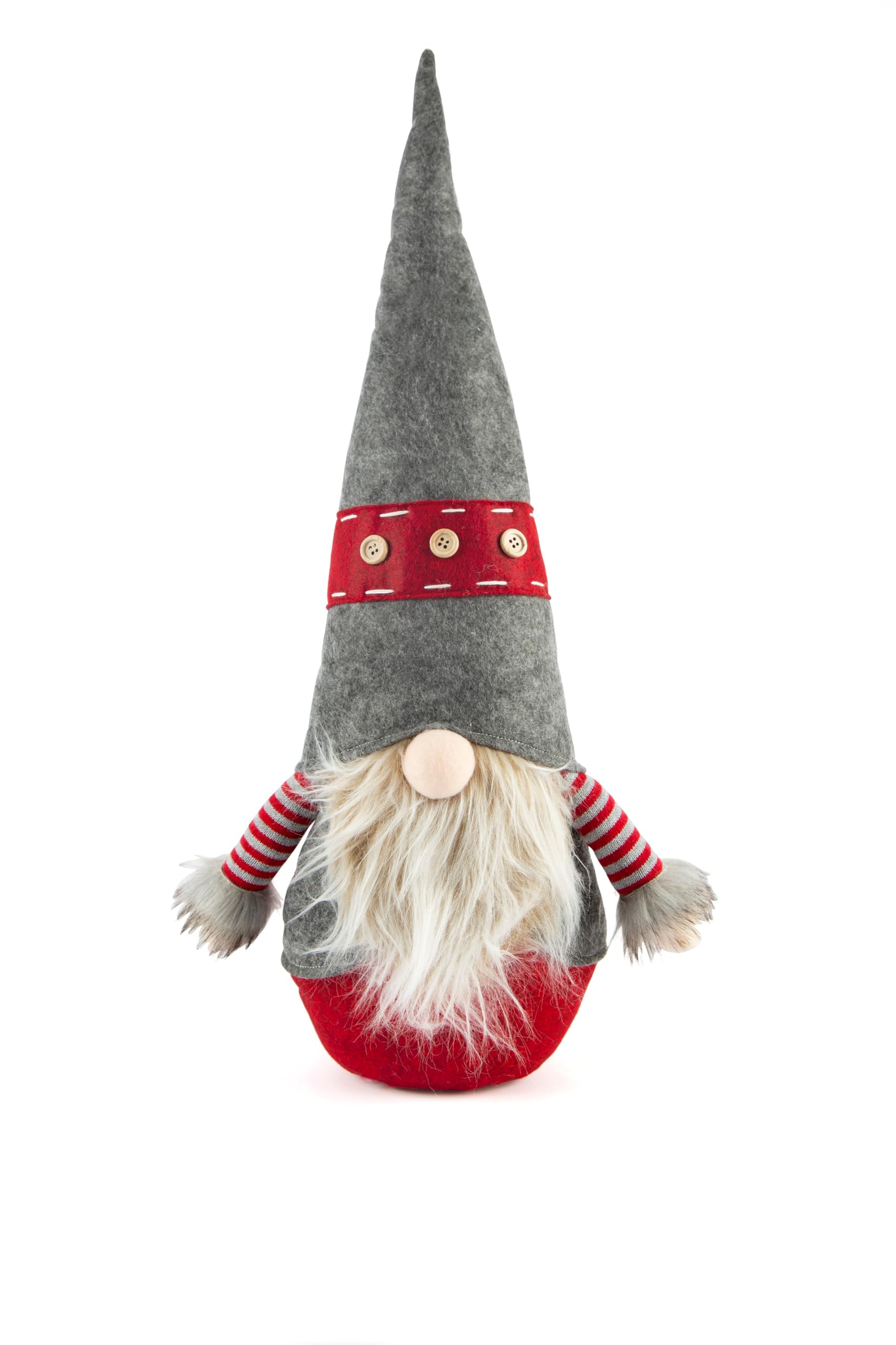 Butoir de porte de Noël grand gnomo gris rouge design scandinave 56cm